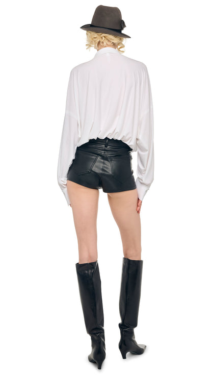HIGH WAIST JEAN SHORT Black | Norma Kamali Women