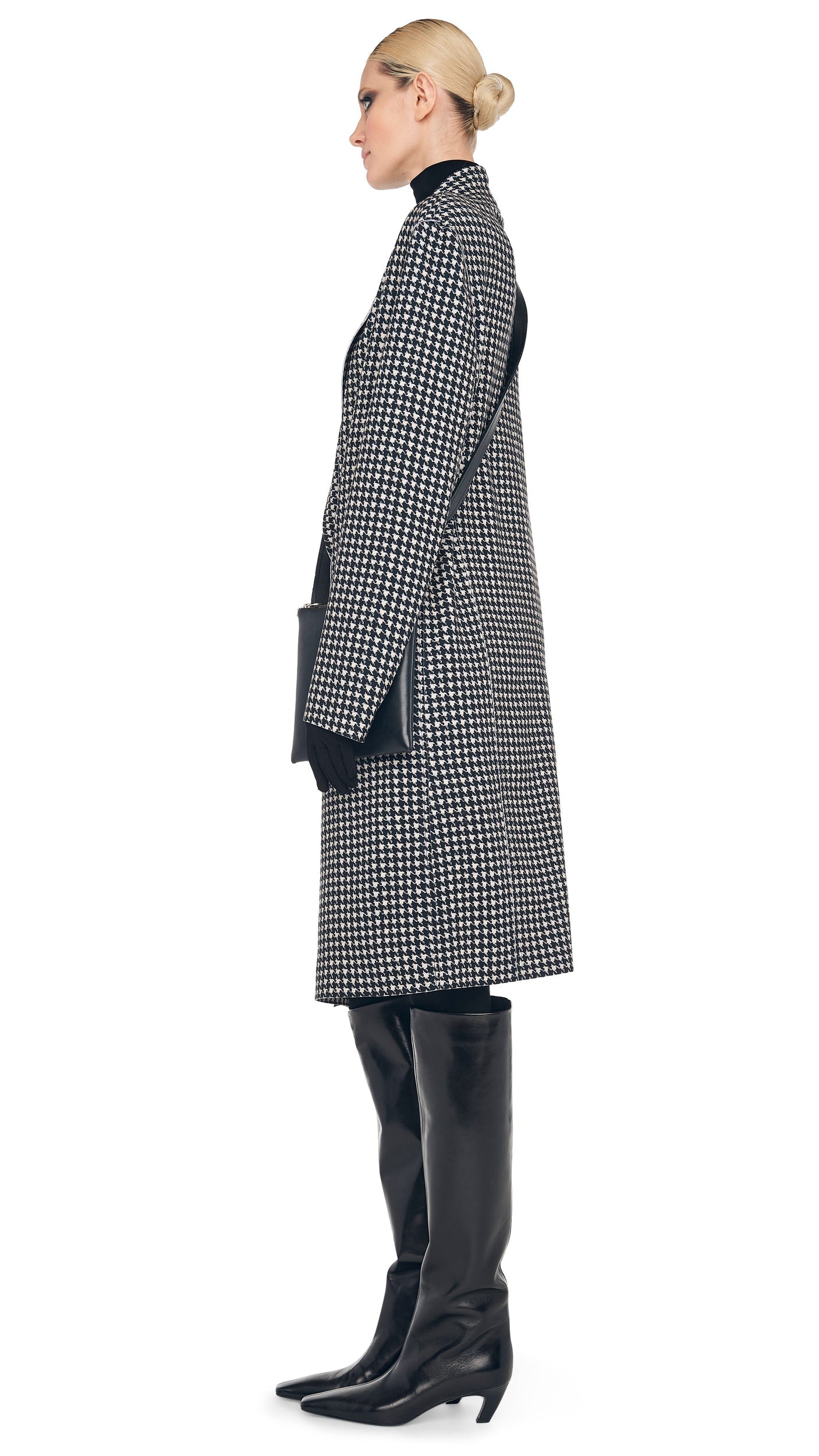 OVERSIZED DOUBLE BREASTED JACKET Large Houndstooth | Norma Kamali Women