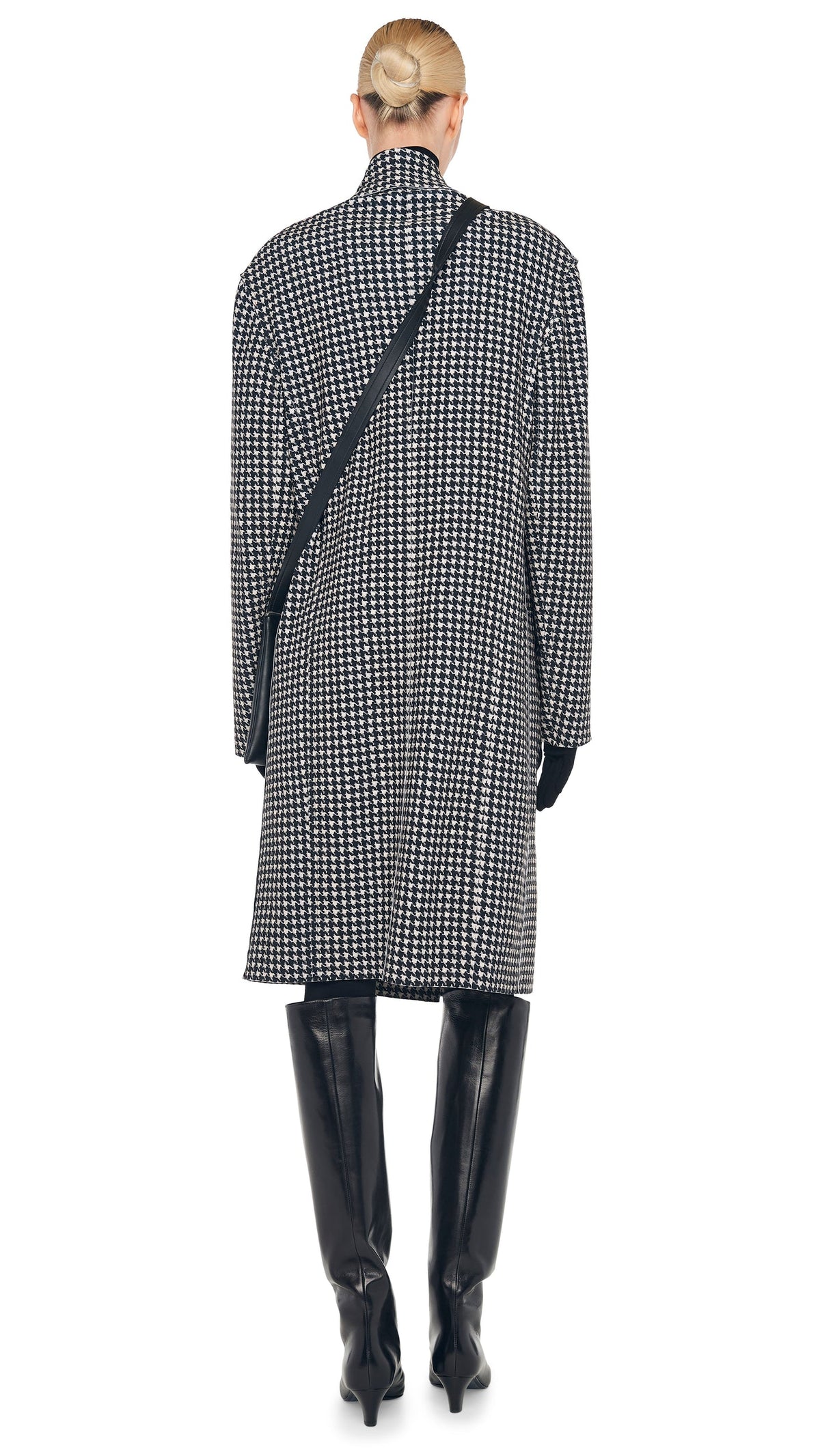 OVERSIZED DOUBLE BREASTED JACKET Large Houndstooth | Norma Kamali Women