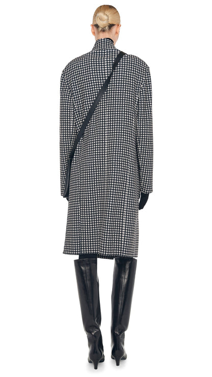 OVERSIZED DOUBLE BREASTED JACKET Large Houndstooth | Norma Kamali Women