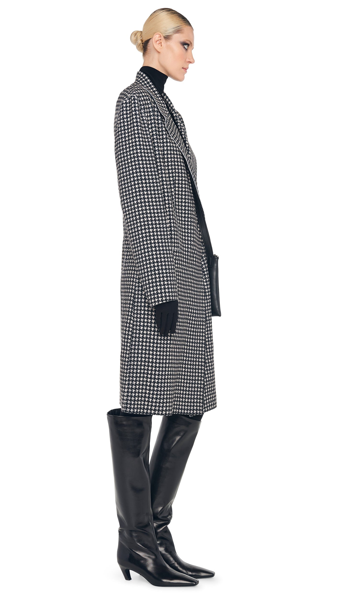 OVERSIZED DOUBLE BREASTED JACKET Large Houndstooth | Norma Kamali Women