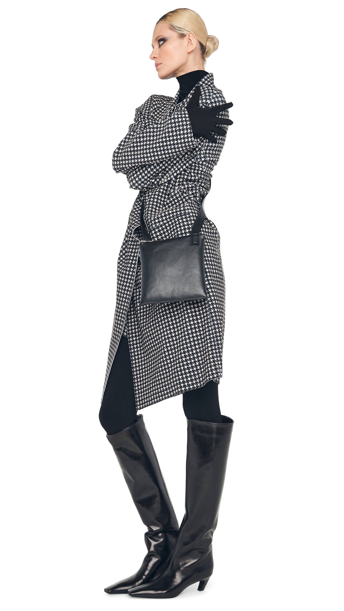 OVERSIZED DOUBLE BREASTED JACKET Large Houndstooth | Norma Kamali Women