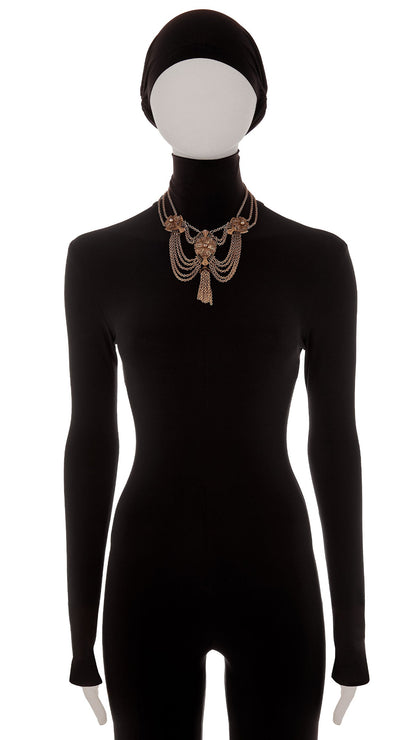 CHAIN DROP NECKLACE WITH TASSEL Brass | Norma Kamali Women