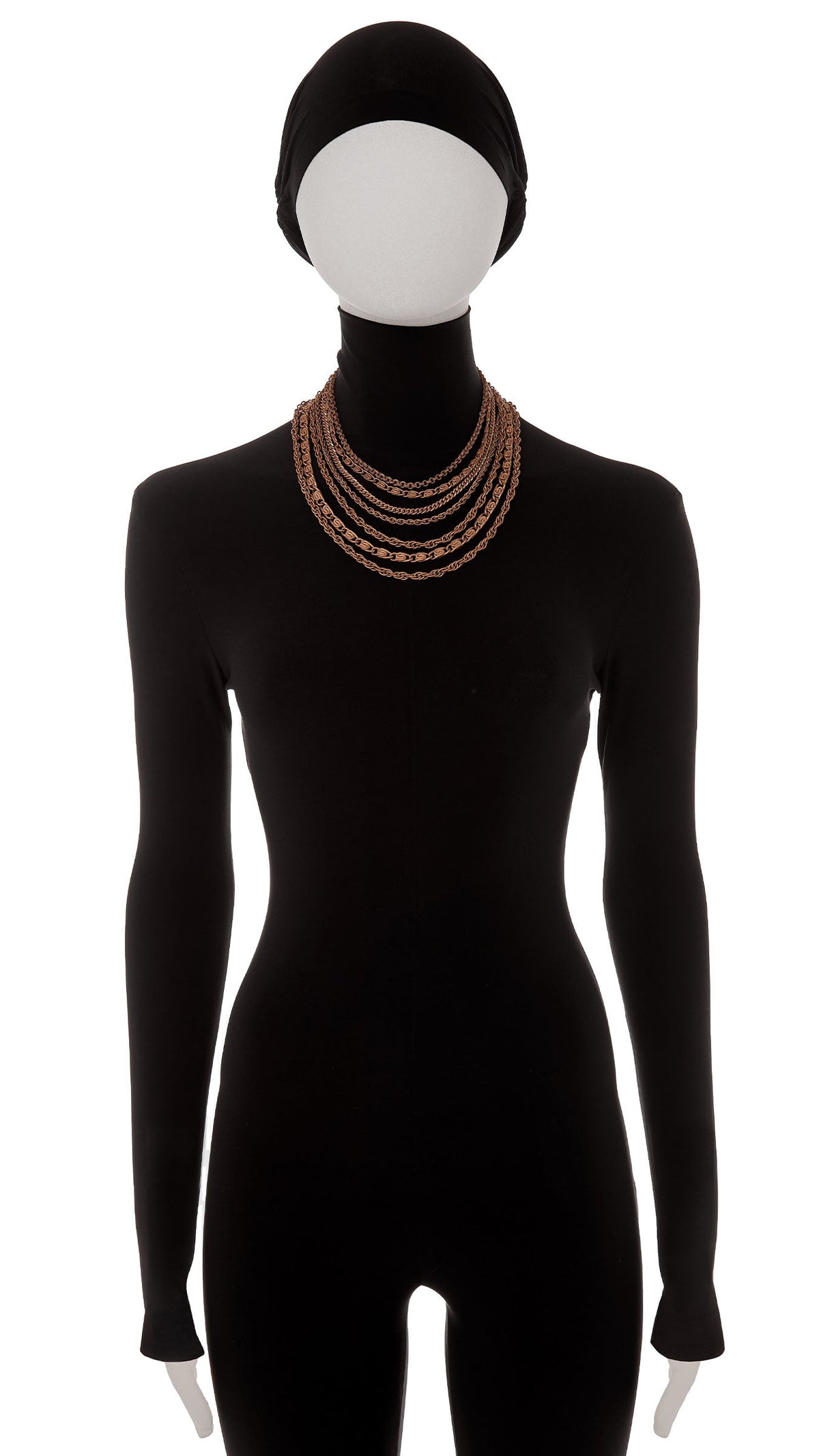 MULTI TIERED CHAIN NECKLACE Brass | Norma Kamali Women