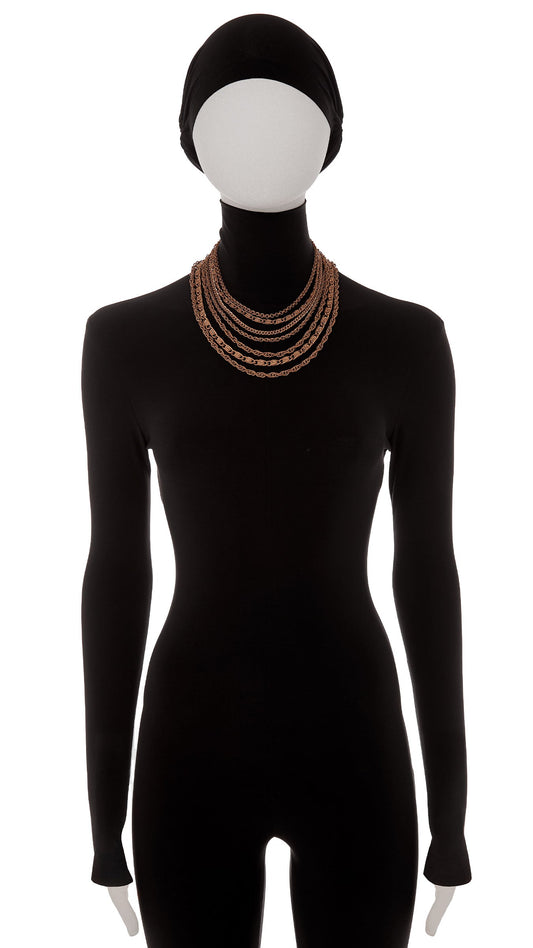 MULTI TIERED CHAIN NECKLACE Brass | Norma Kamali Women