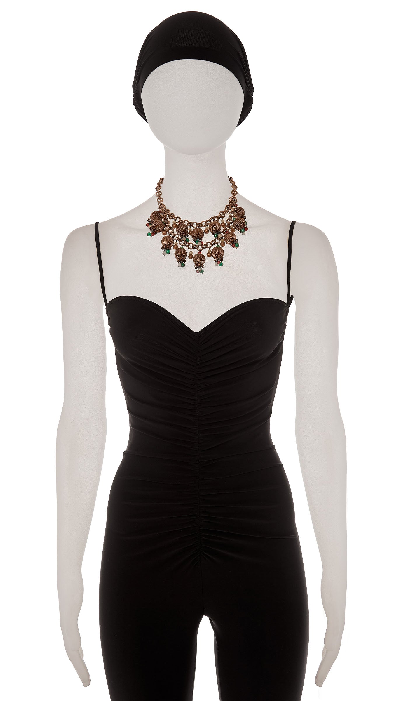 BRASS & COLOR BEADED TIERED NECKLACE Brass | Norma Kamali Women