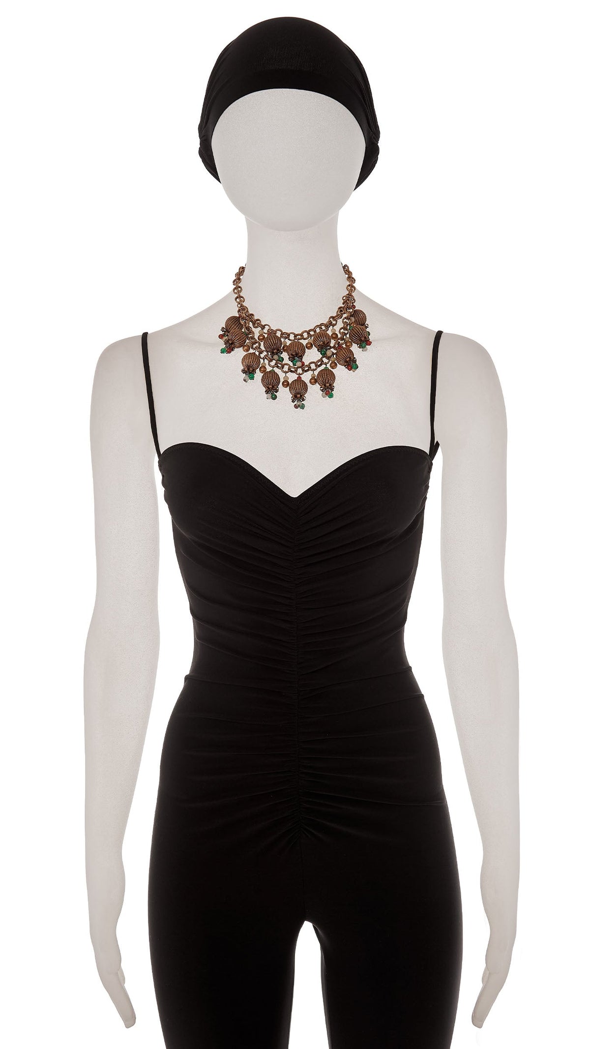 BRASS & COLOR BEADED TIERED NECKLACE Brass | Norma Kamali Women