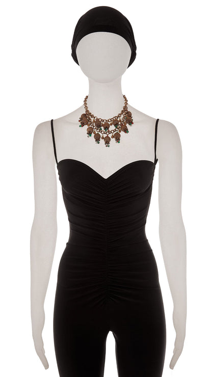 BRASS & COLOR BEADED TIERED NECKLACE Brass | Norma Kamali Women