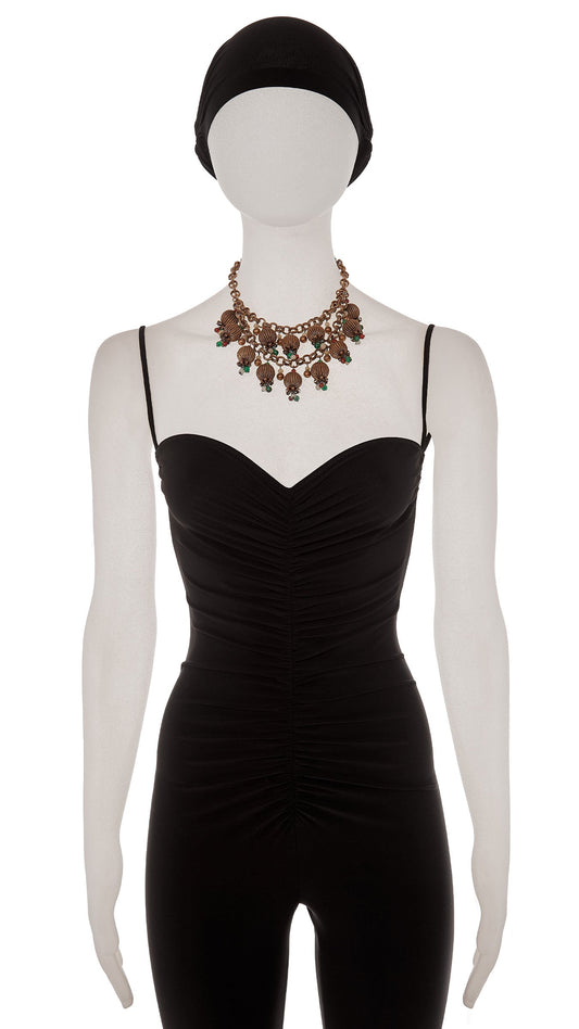 BRASS & COLOR BEADED TIERED NECKLACE Brass | Norma Kamali Women