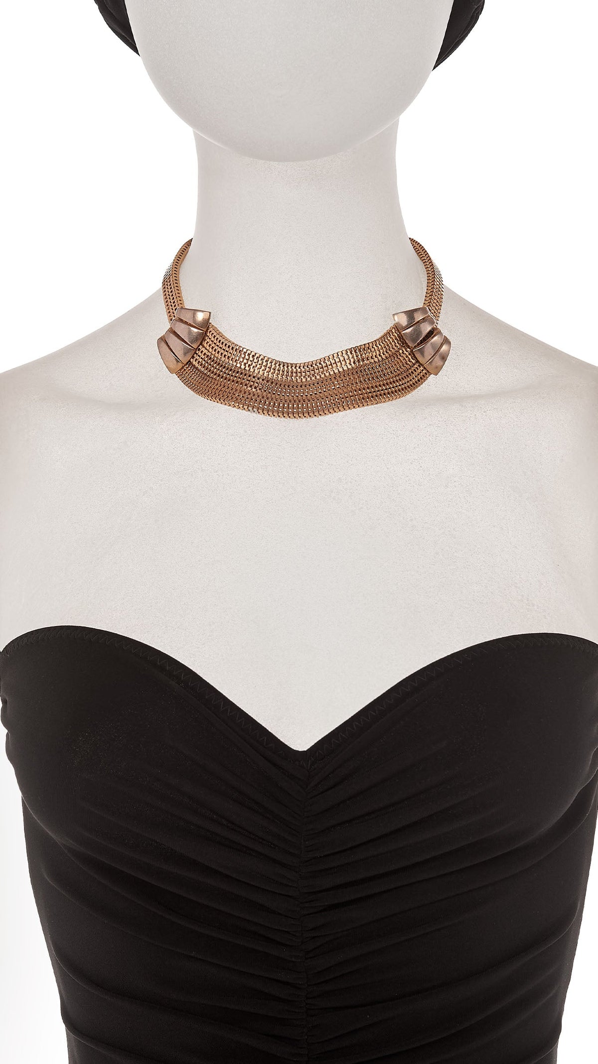 BRASS TIERED CHOKER WITH DETAIL Brass | Norma Kamali Women