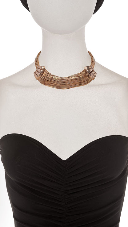 BRASS TIERED CHOKER WITH DETAIL Brass | Norma Kamali Women