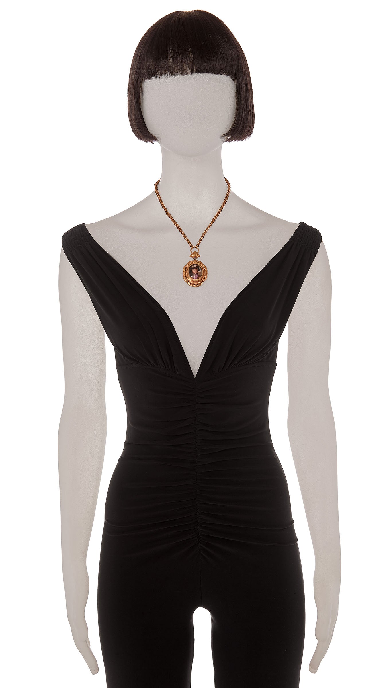 FACE PENDANT NECKLACE Brass | Norma Kamali Women