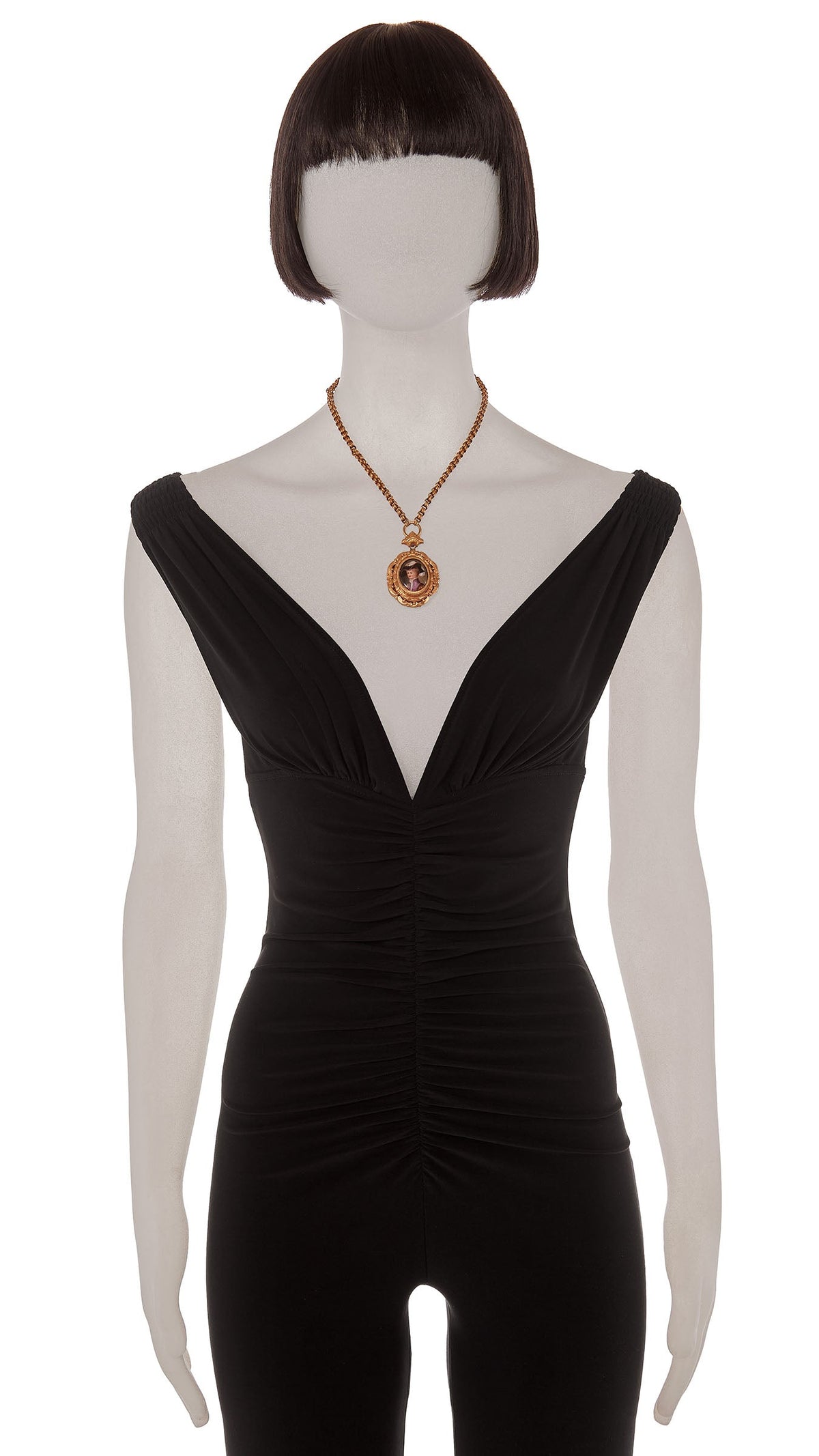 FACE PENDANT NECKLACE Brass | Norma Kamali Women