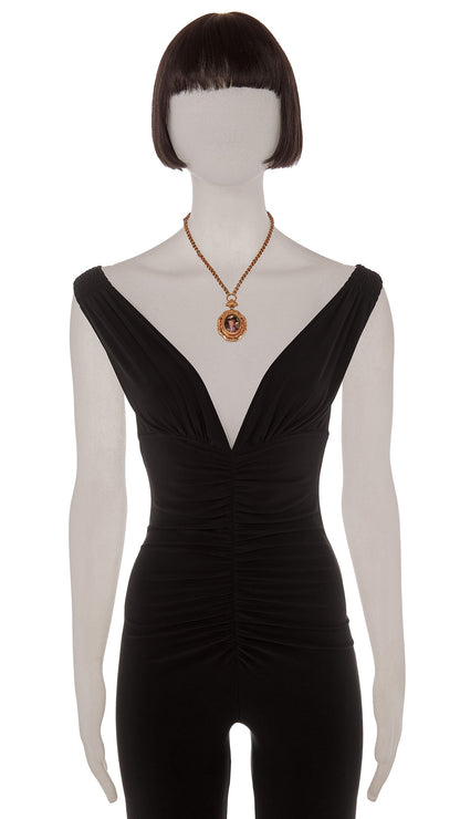 FACE PENDANT NECKLACE Brass | Norma Kamali Women
