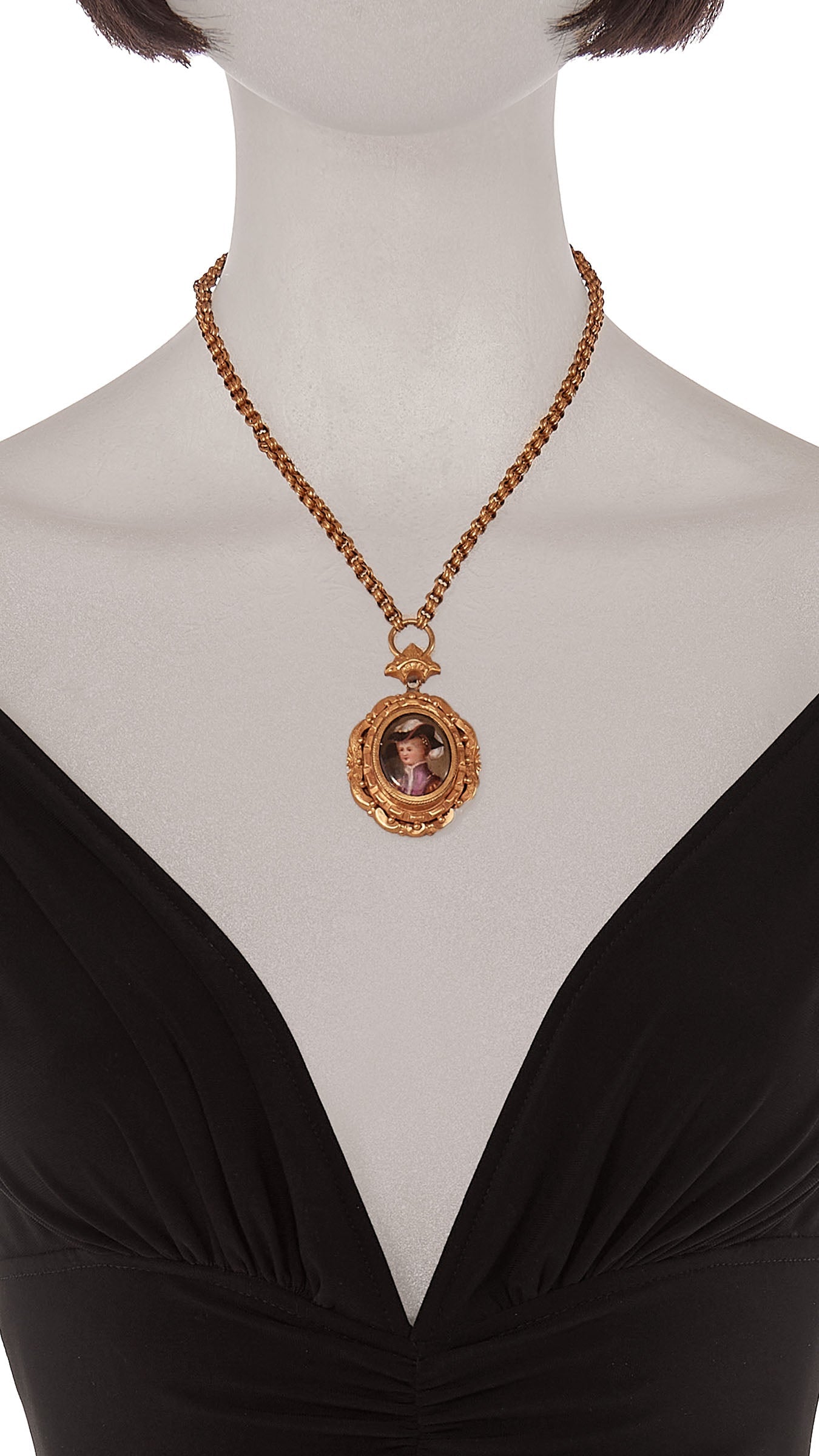 FACE PENDANT NECKLACE Brass | Norma Kamali Women