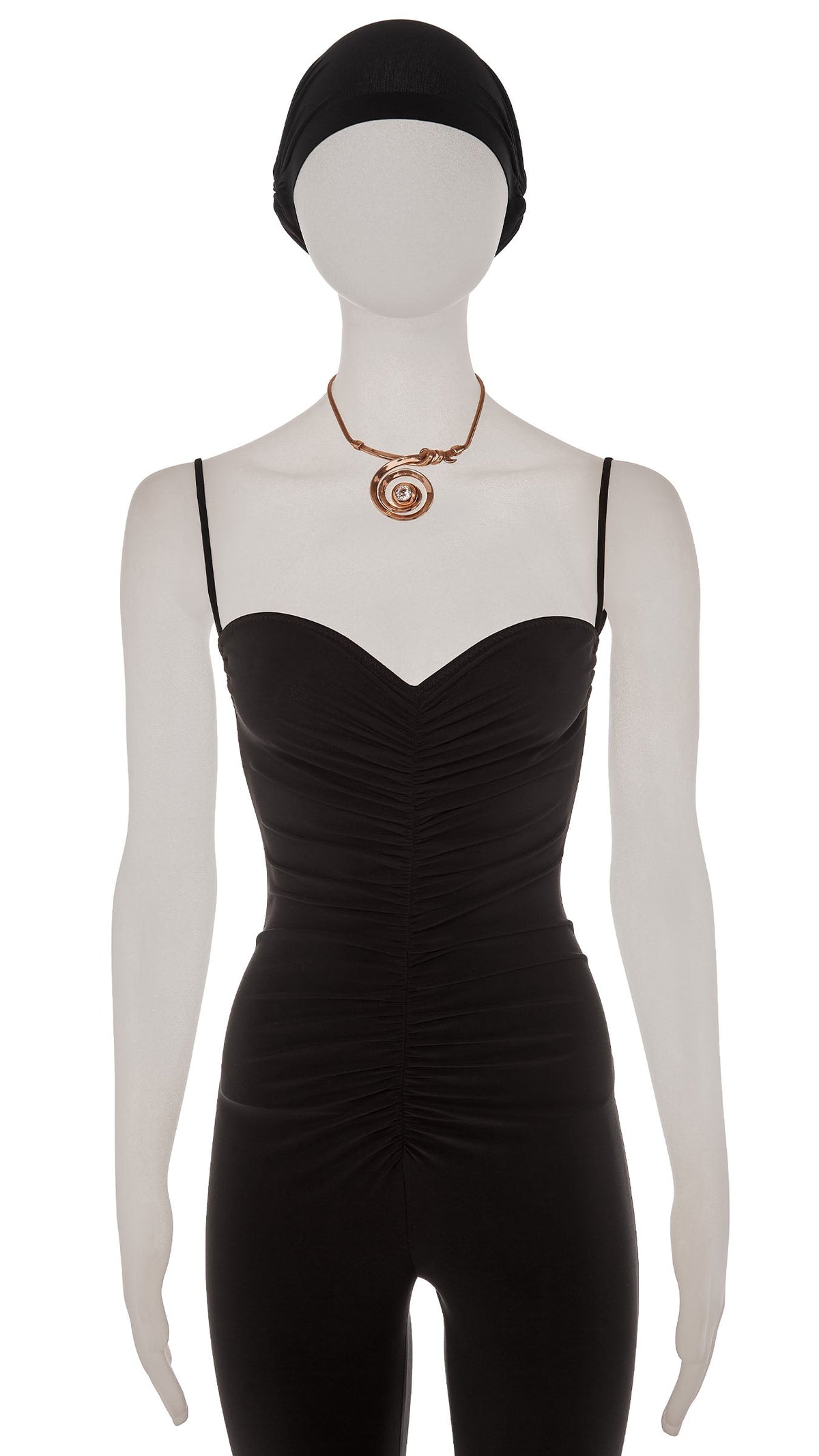 GOLD SWIRL WITH CRYSTAL PENDANT NECKLACE Gold | Norma Kamali Women