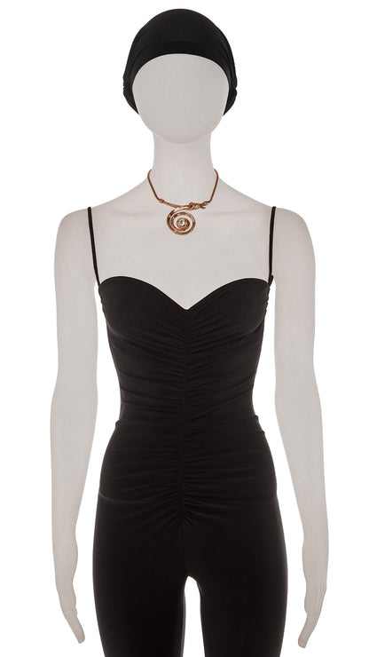 GOLD SWIRL WITH CRYSTAL PENDANT NECKLACE Gold | Norma Kamali Women