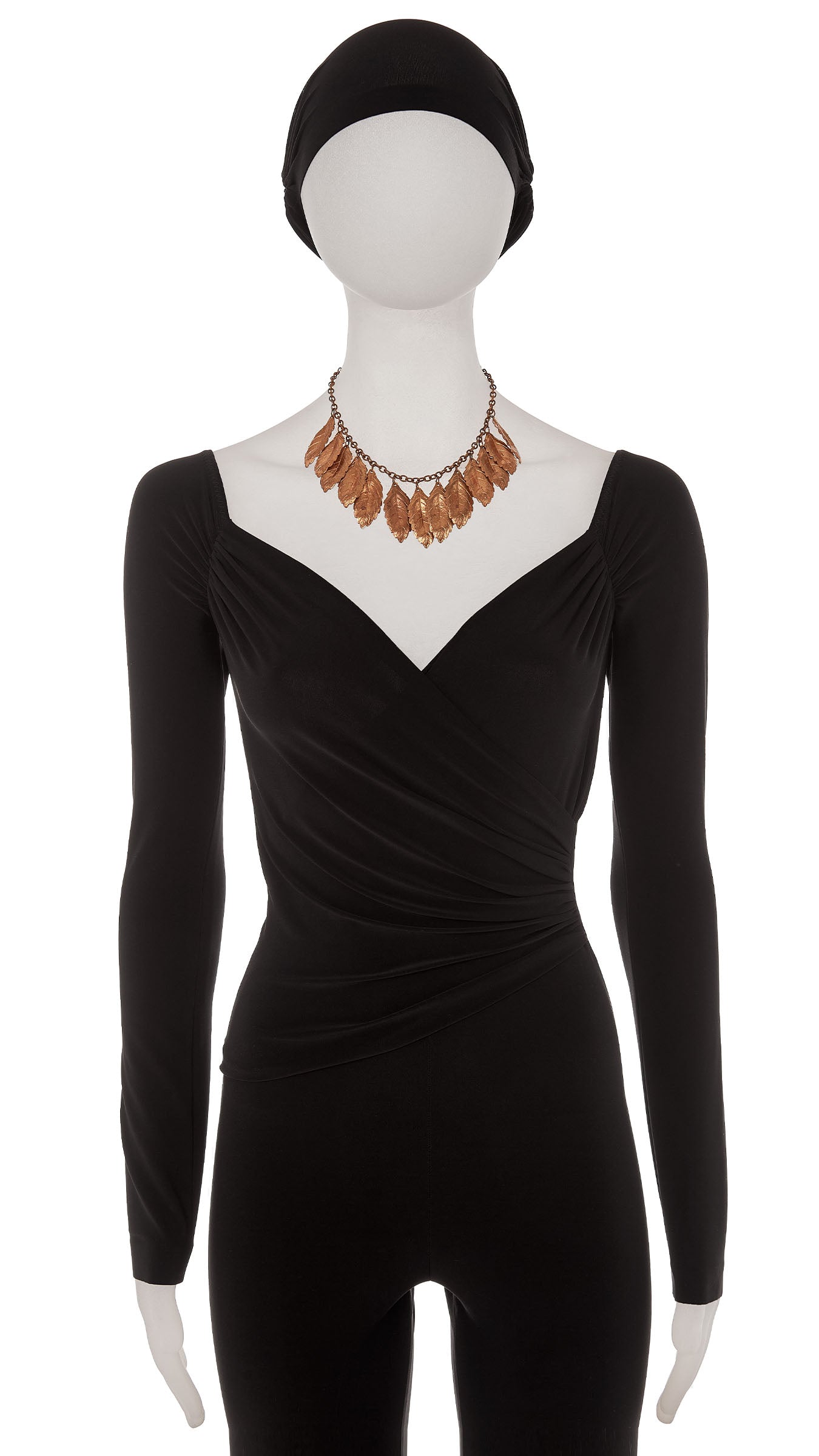 BRASS LEAF TIERED NECKLACE Gold | Norma Kamali Women