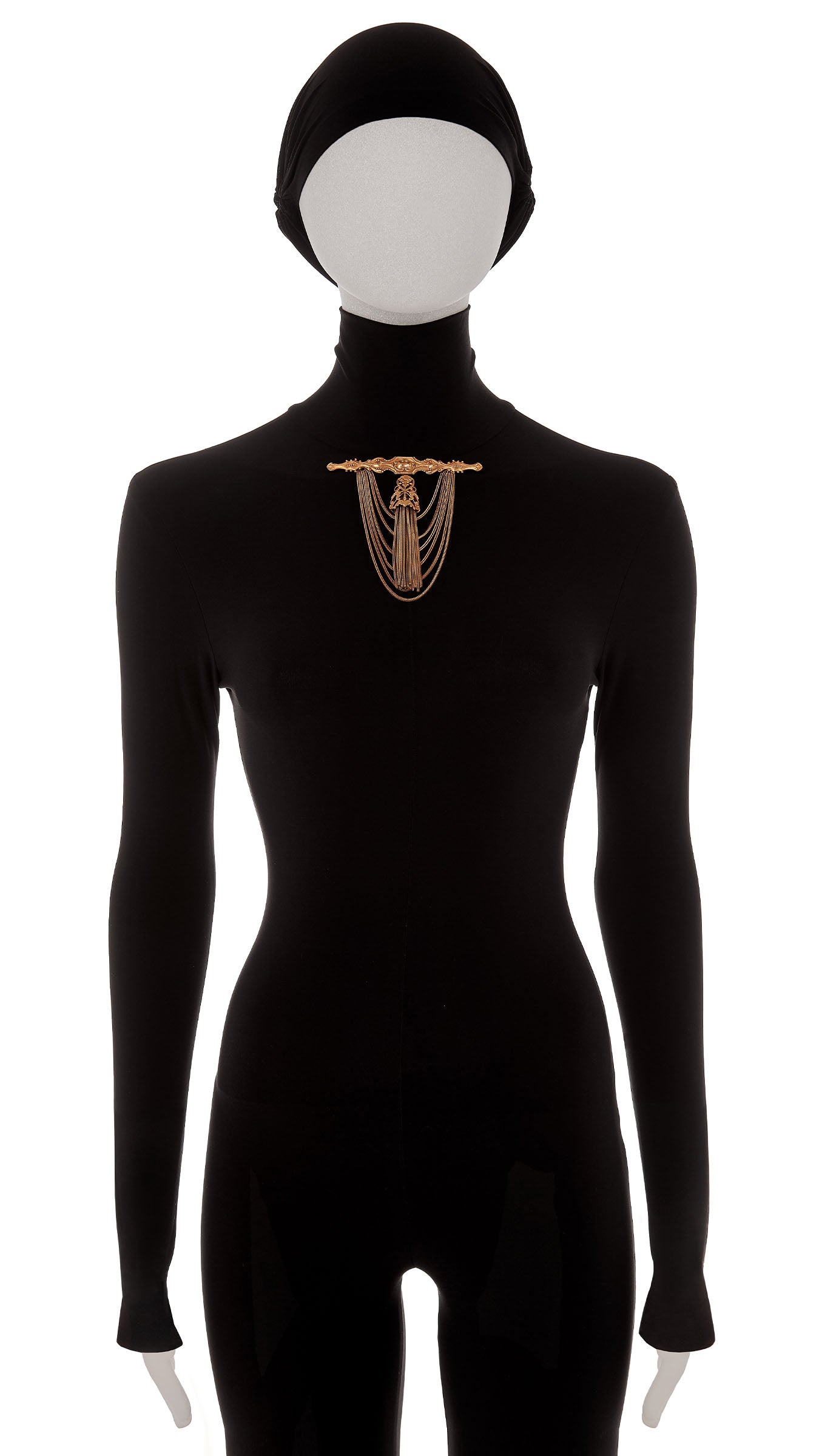 CHAIN DROP BROOCH Brass | Norma Kamali Women