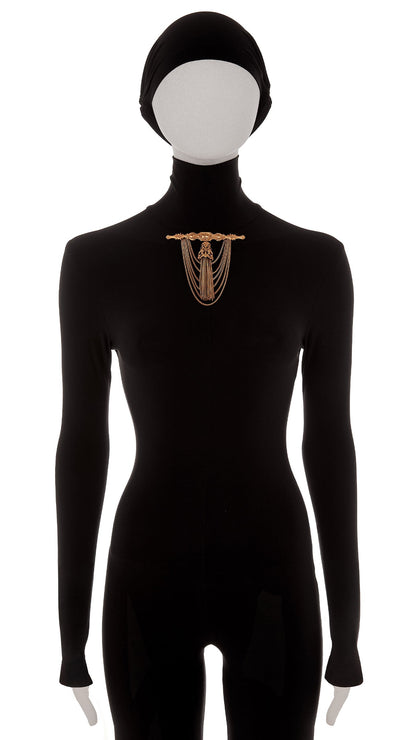CHAIN DROP BROOCH Brass | Norma Kamali Women