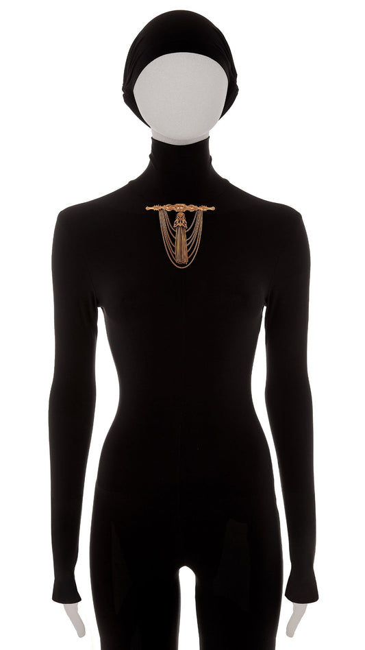 CHAIN DROP BROOCH Brass | Norma Kamali Women