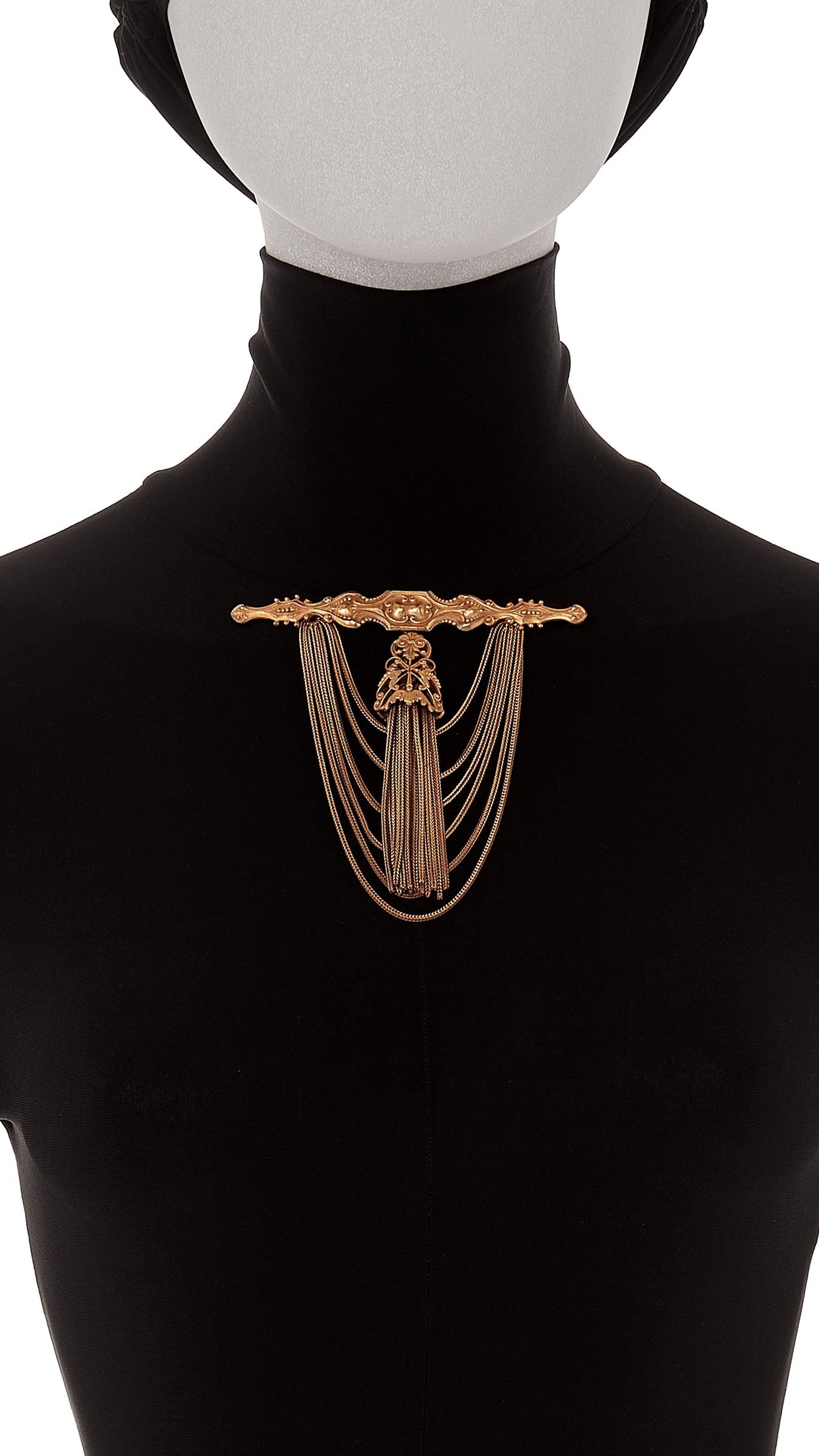 CHAIN DROP BROOCH Brass | Norma Kamali Women