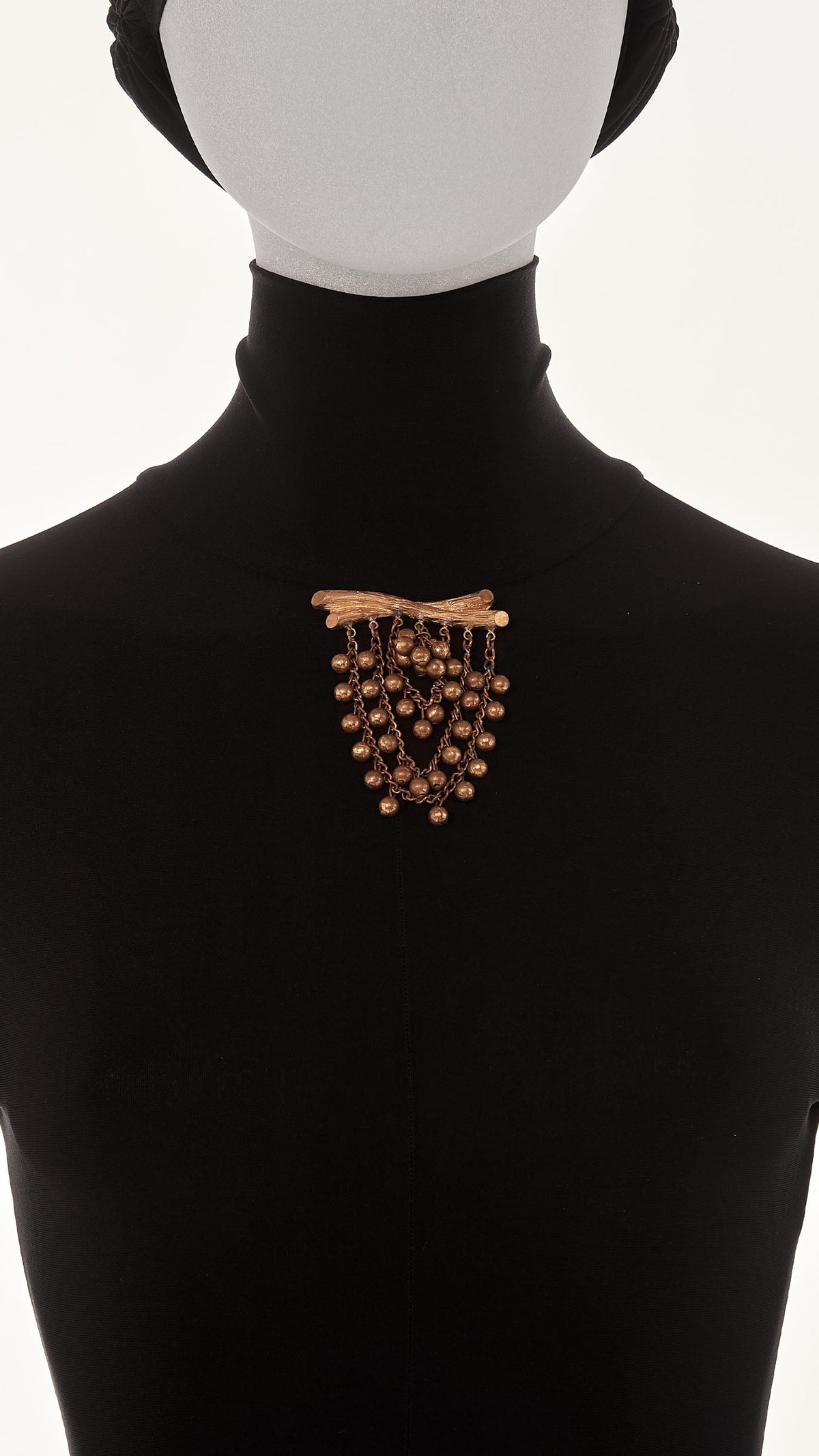 TIERED DROP BROOCH Brass | Norma Kamali Women