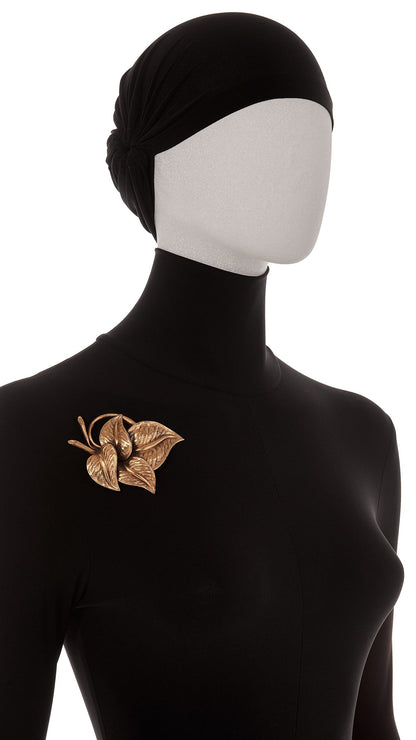 LEAF BROOCH Brass | Norma Kamali Women