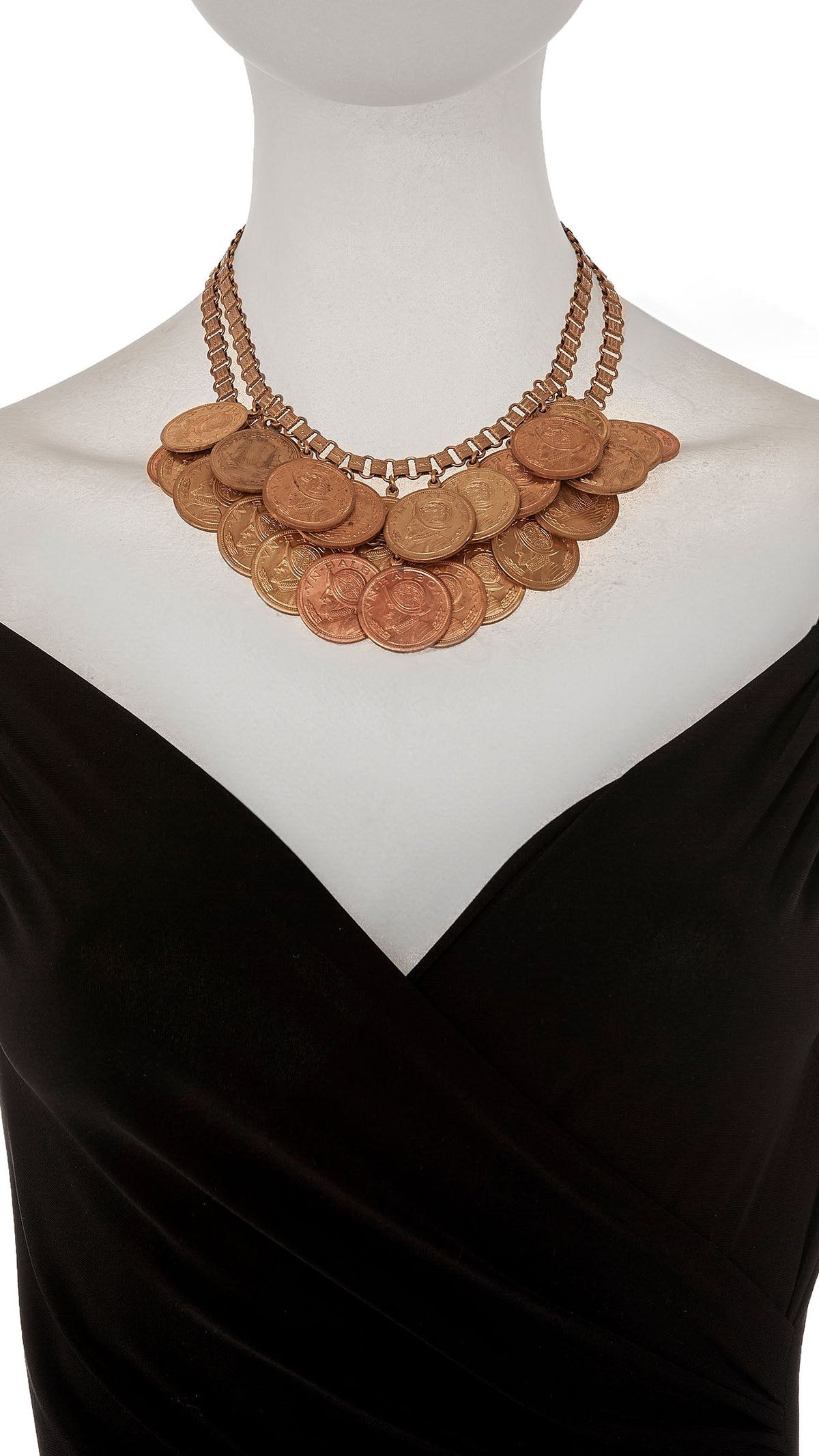 COIN LAYERED NECKLACE AND BRACELET SET Brass | Norma Kamali Women