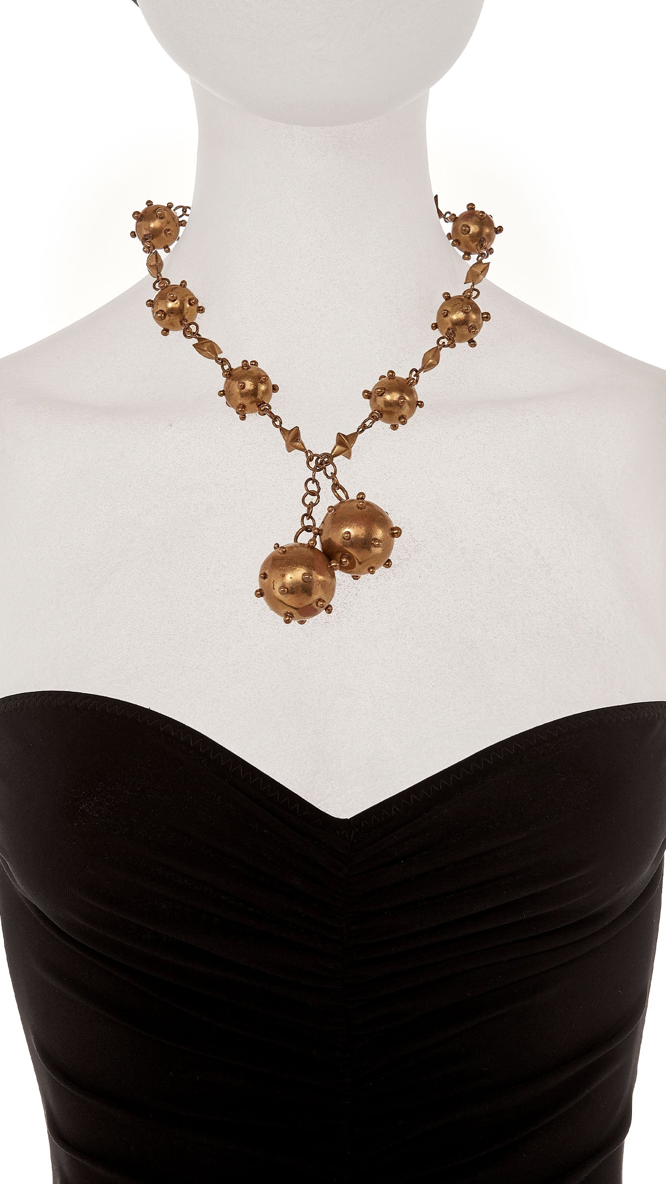 SPIKE NECKLACE AND BOW SPIKE BANGLE Brass | Norma Kamali Women