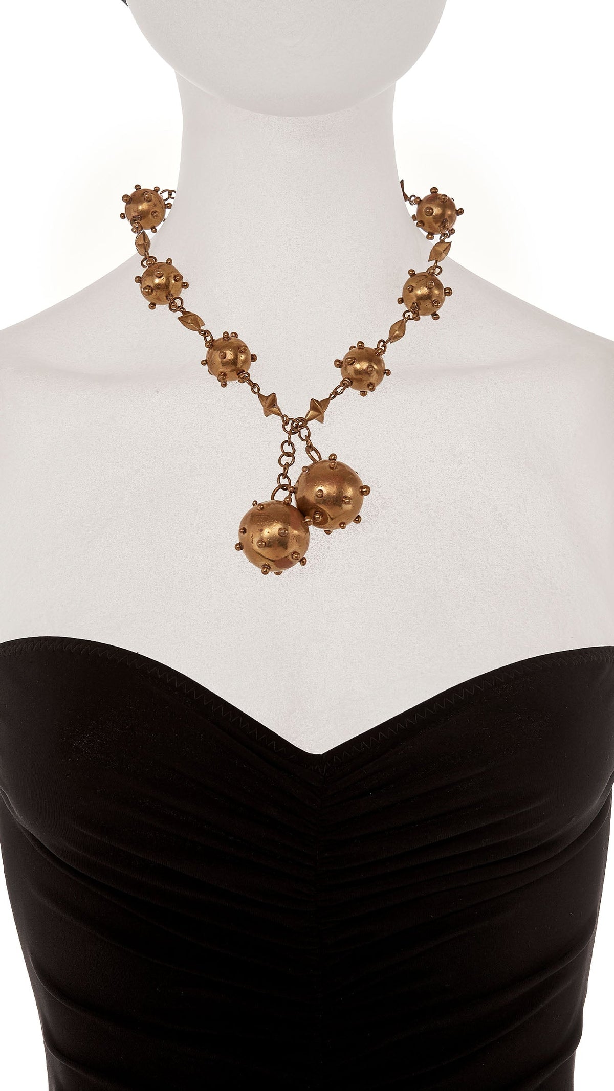 SPIKE NECKLACE AND BOW SPIKE BANGLE Brass | Norma Kamali Women