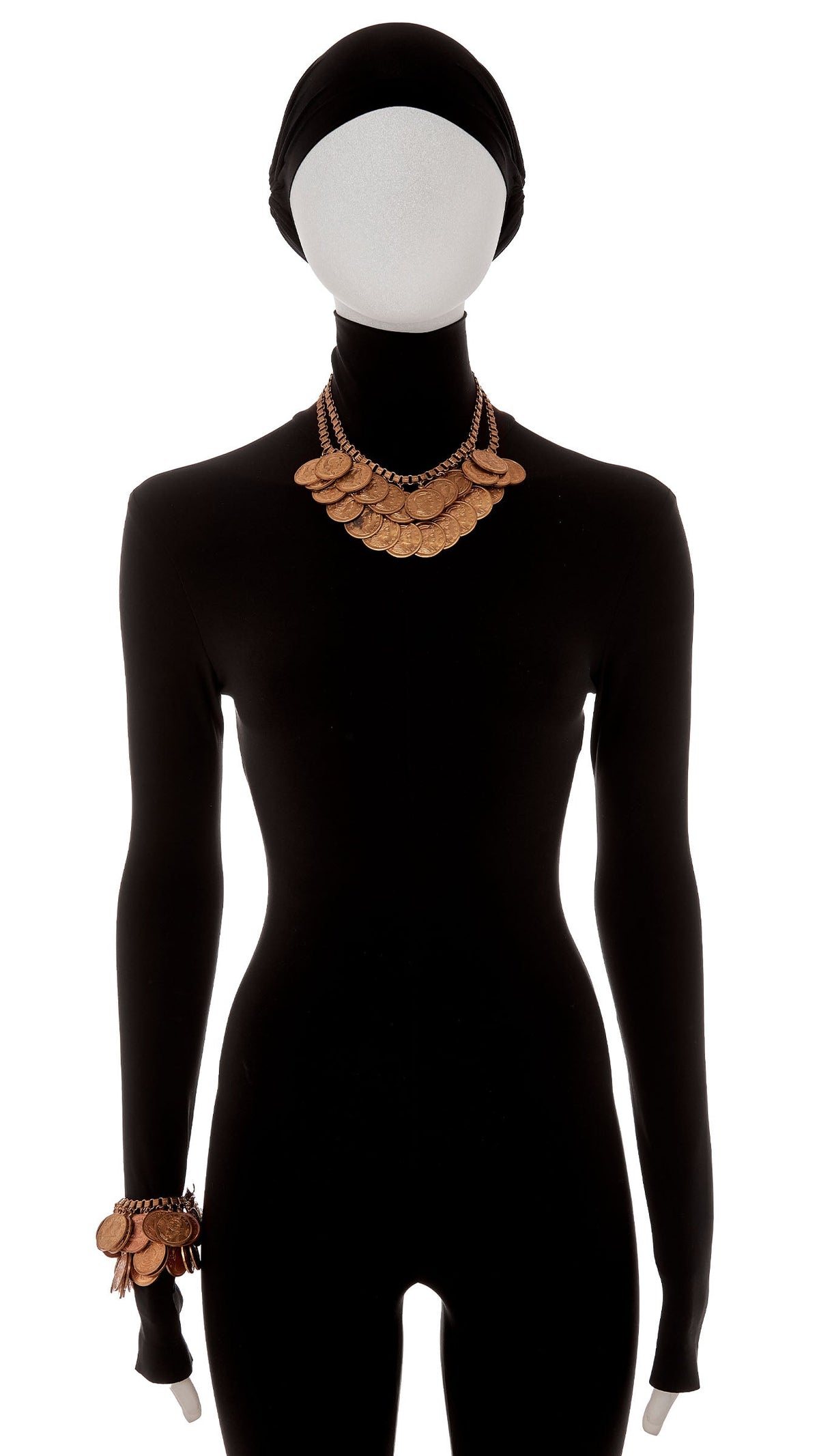 COIN NECKLACE DUAL BRACELET SET Brass | Norma Kamali Women