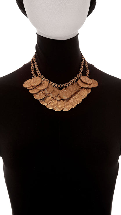COIN NECKLACE DUAL BRACELET SET Brass | Norma Kamali Women