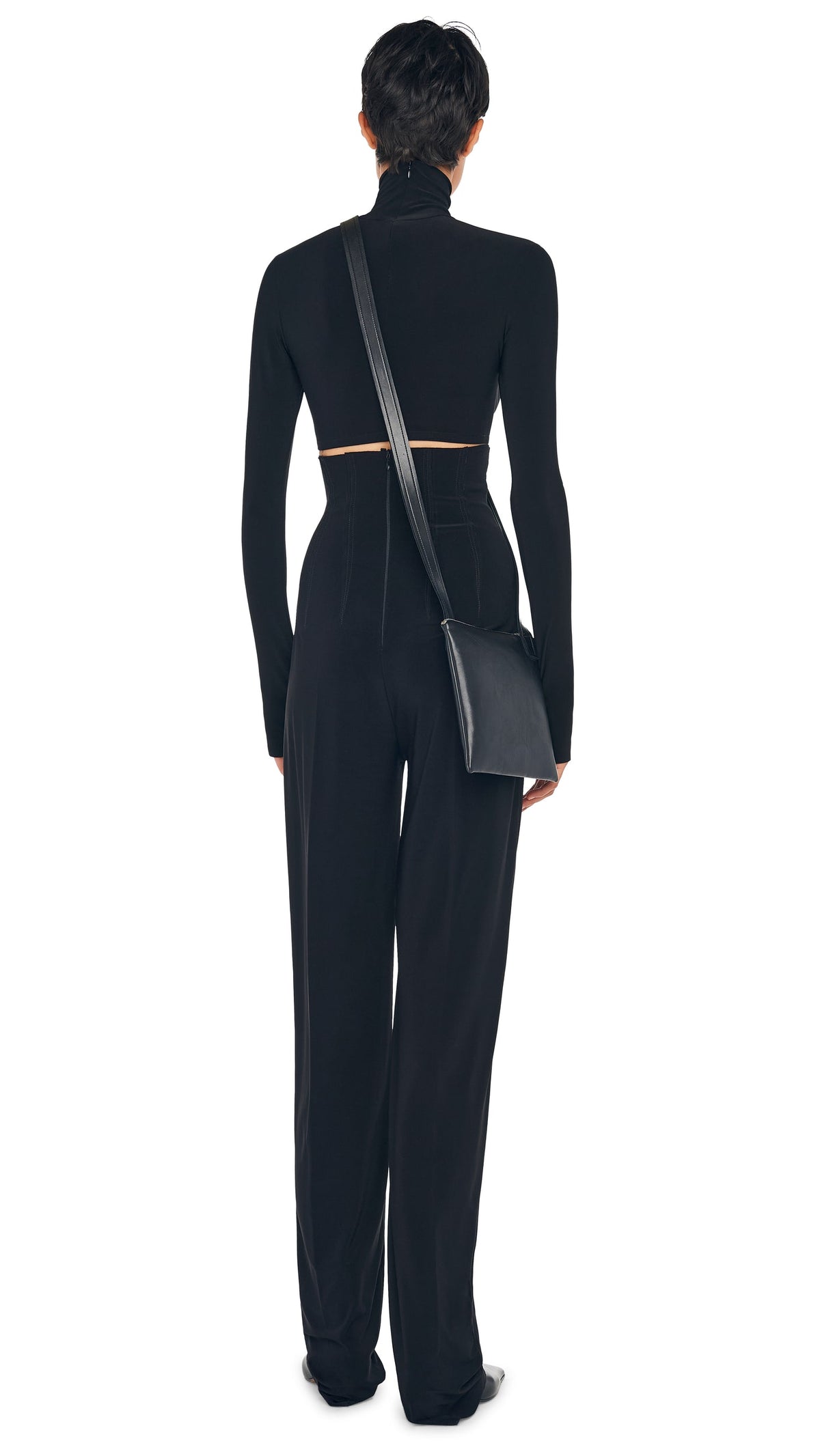 HIGH WAIST TAILORED PLEAT PANT Black | Norma Kamali Women