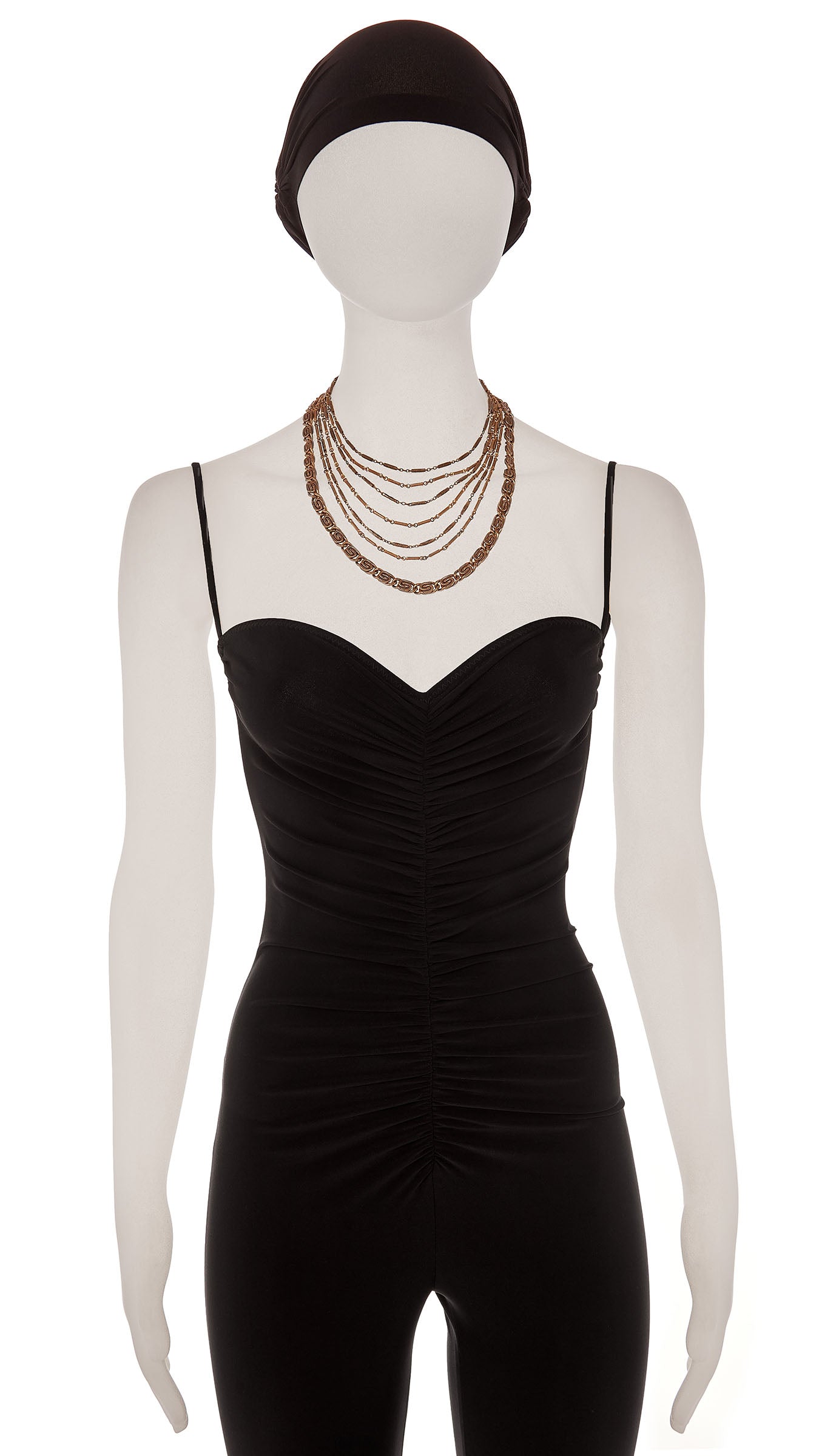 LAYERED CHAIN NECKLACE Brass | Norma Kamali Women