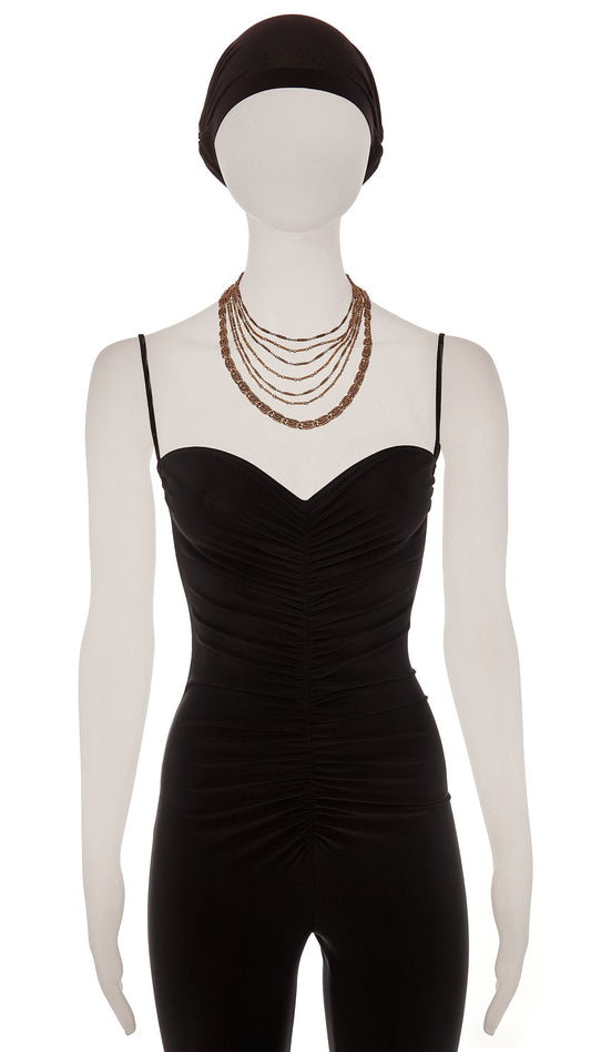 LAYERED CHAIN NECKLACE Brass | Norma Kamali Women
