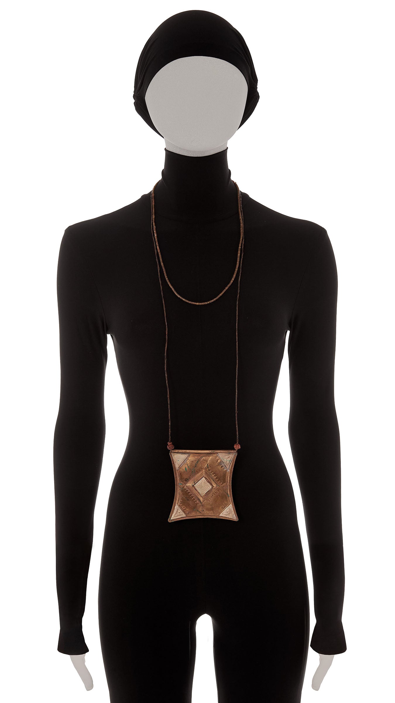 COPPER & SILVER ETCHED WEST AFRICAN PENDANT Brass | Norma Kamali Women
