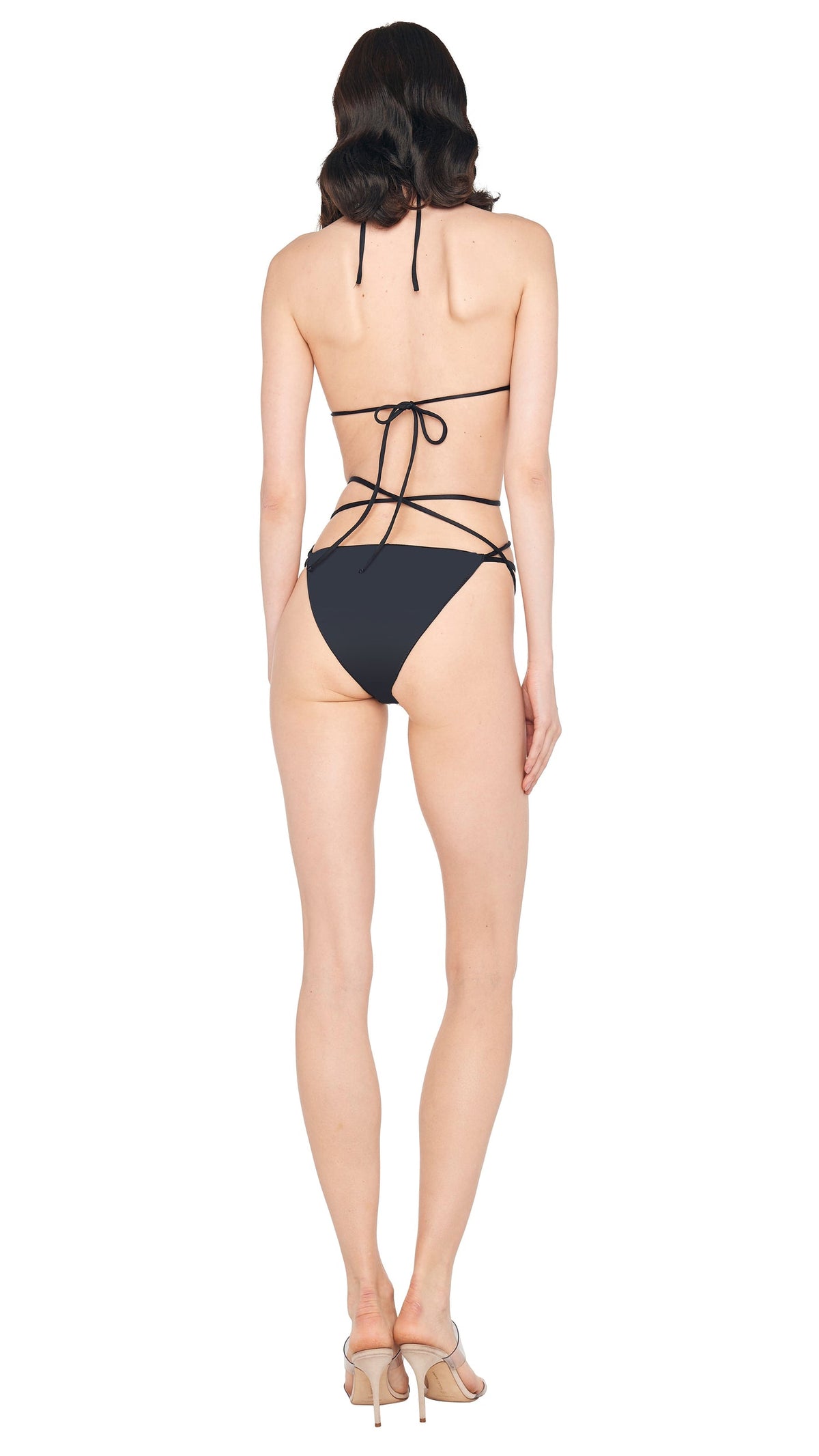 CRISS CROSS BIKINI BRA / BOTTOM Black | Norma Kamali Women