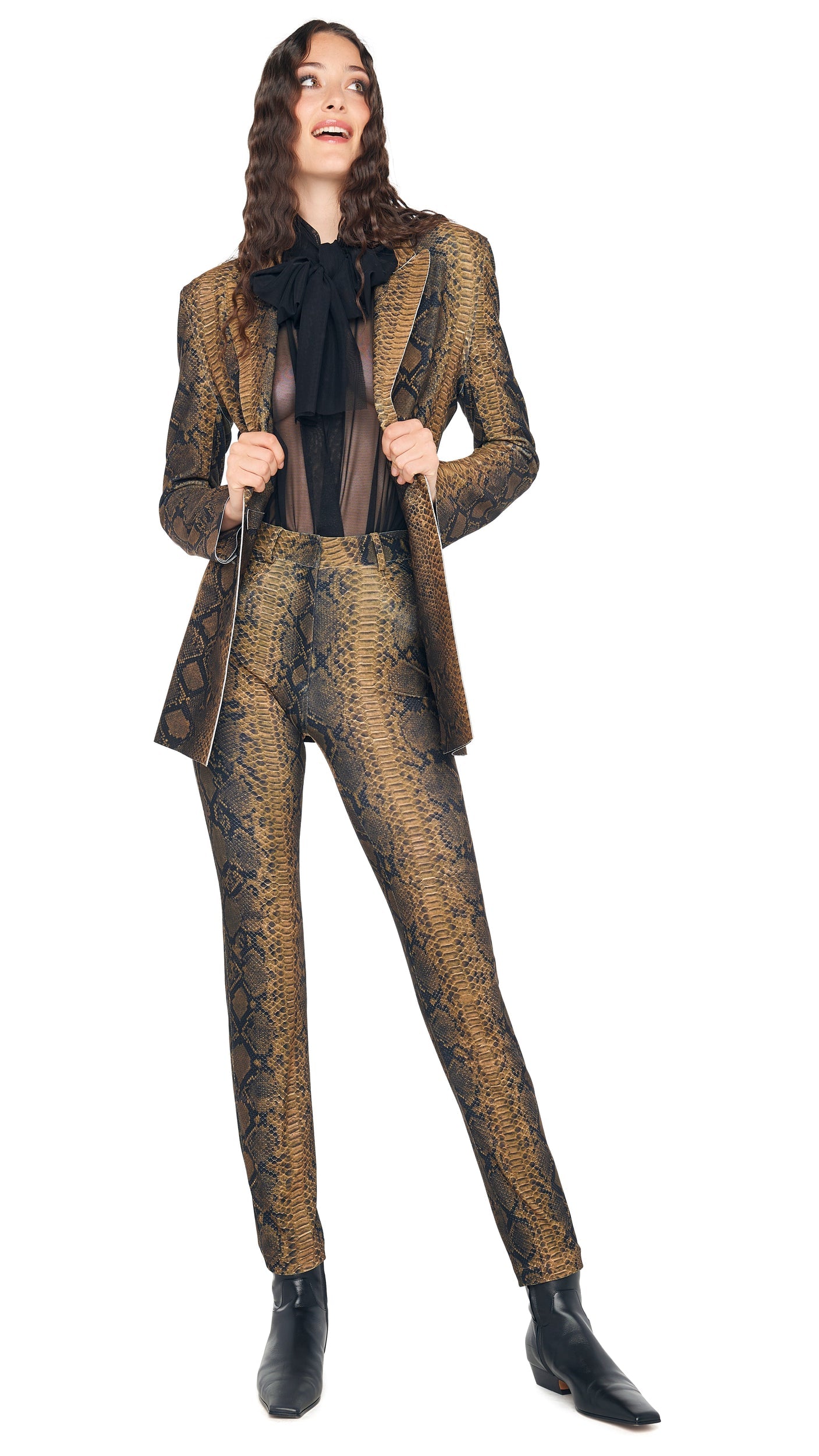 SUPER OS BF NK SHIRT BODYSUIT W/ BOW Black | Norma Kamali Women