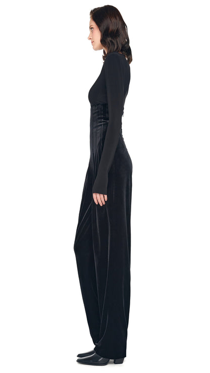 HIGH WAIST TAILORED PLEAT PANT Black | Norma Kamali Women