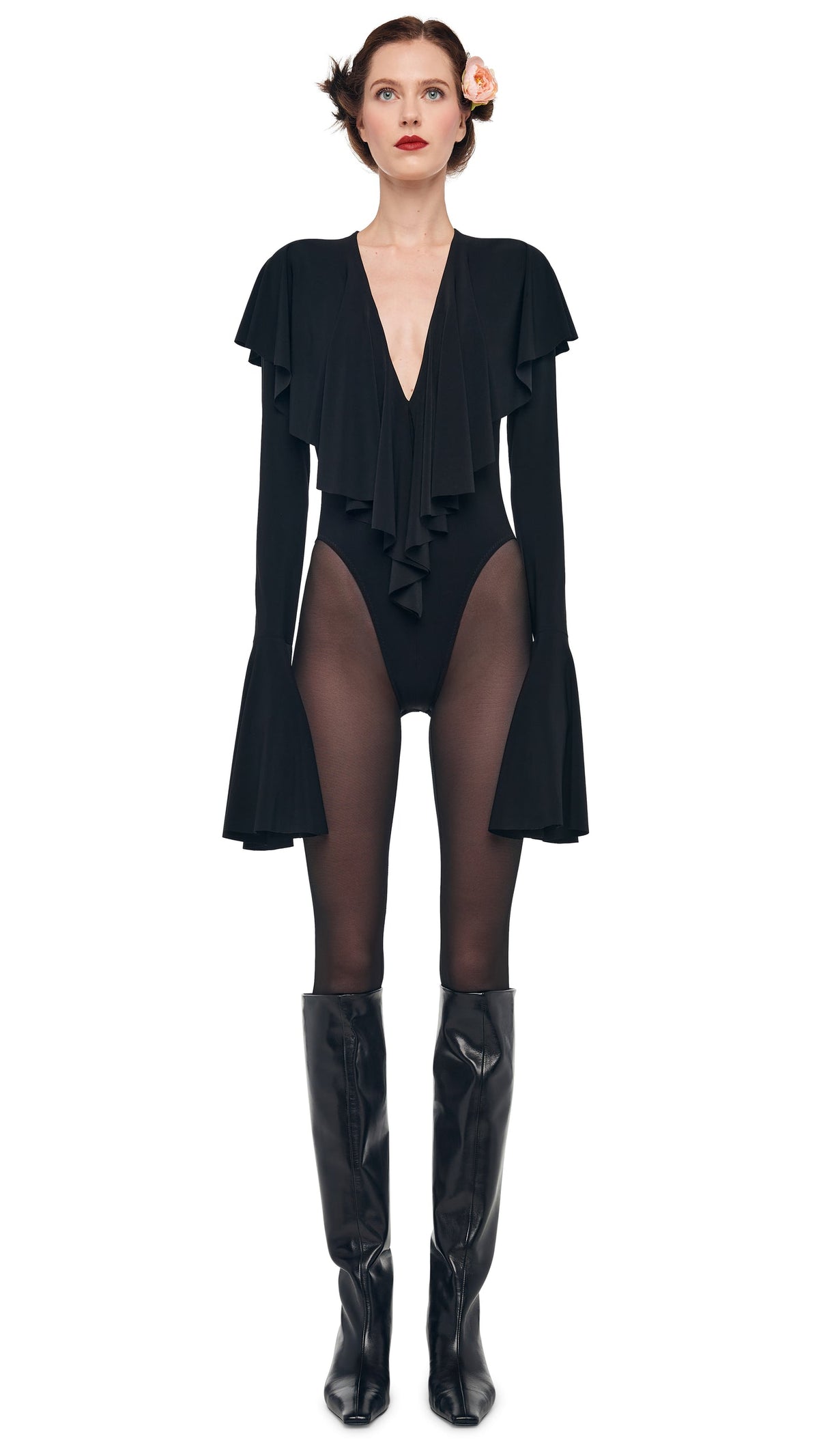 LEGGING W/ FOOTIE W/O WAISTBAND Black | Norma Kamali Women