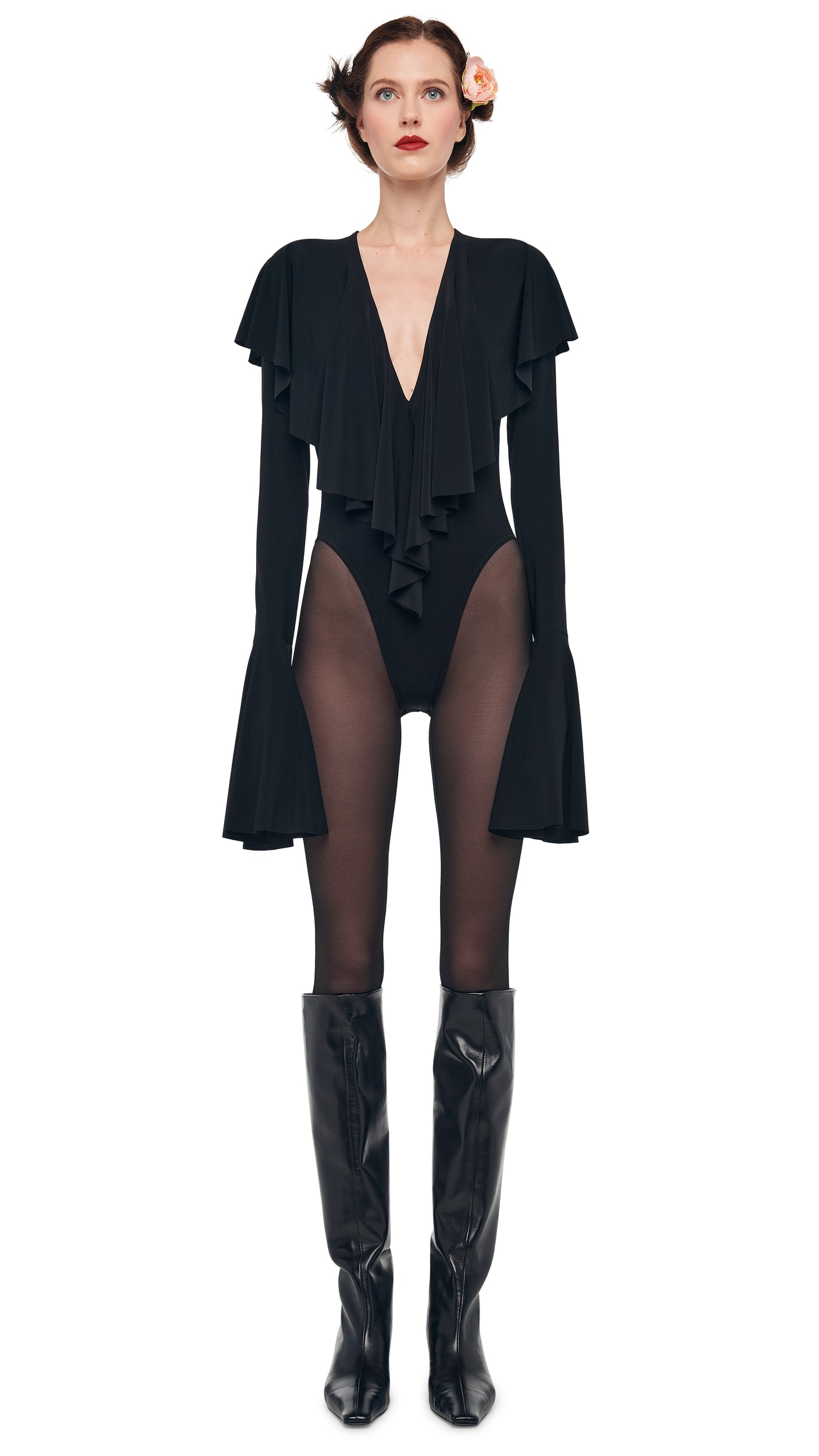 LEGGING W/ FOOTIE W/O WAISTBAND Black | Norma Kamali Women