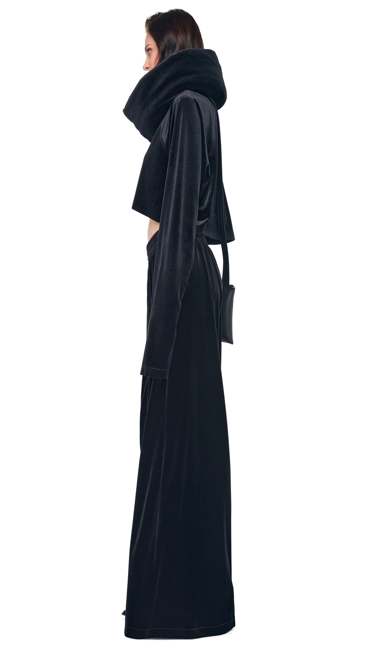 OS RAGLAN SLEEVE CROPPED TOP Black | Norma Kamali Women