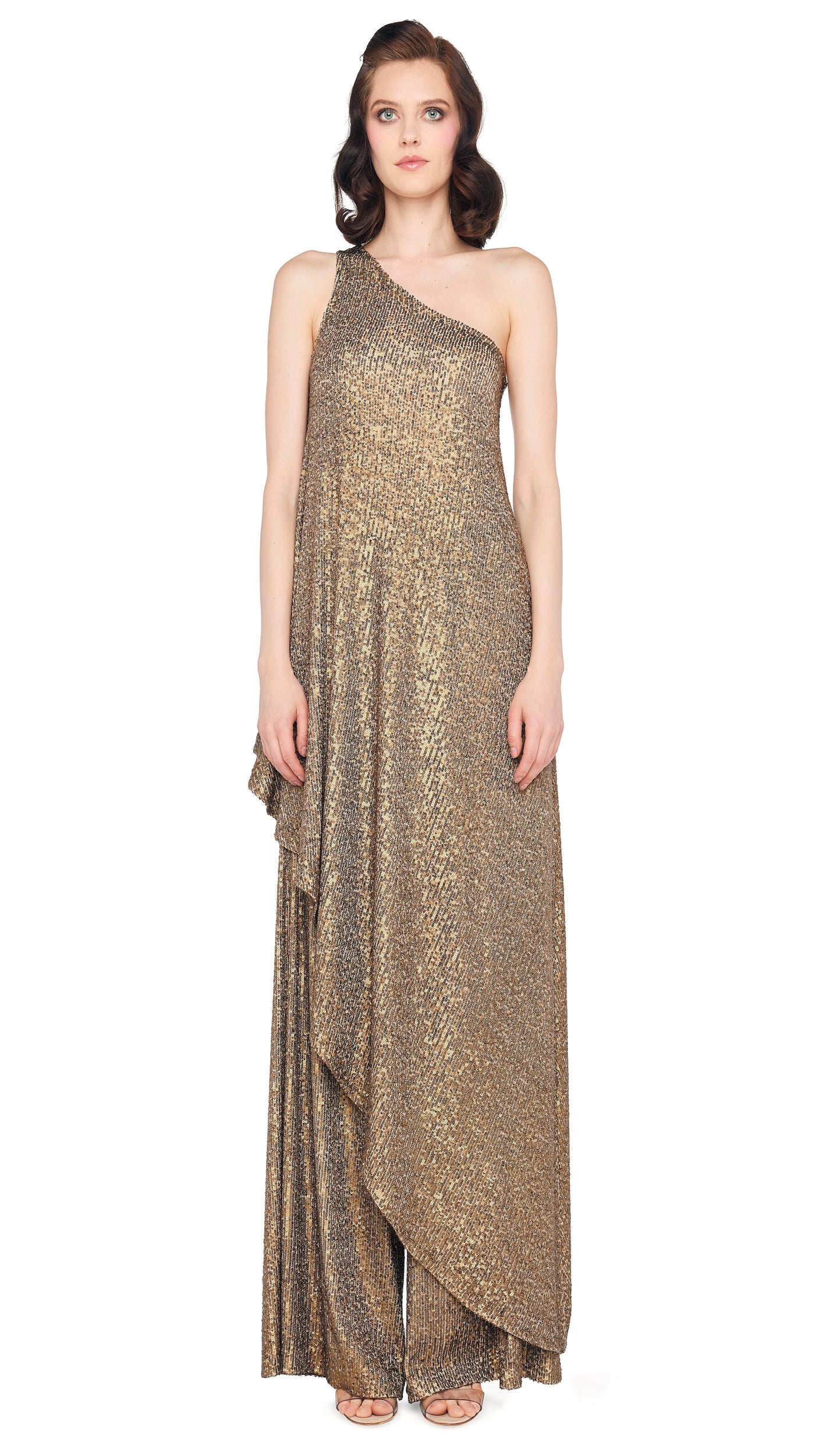 ONE SHOULDER DIAGONAL TUNIC Bronze | Norma Kamali Women