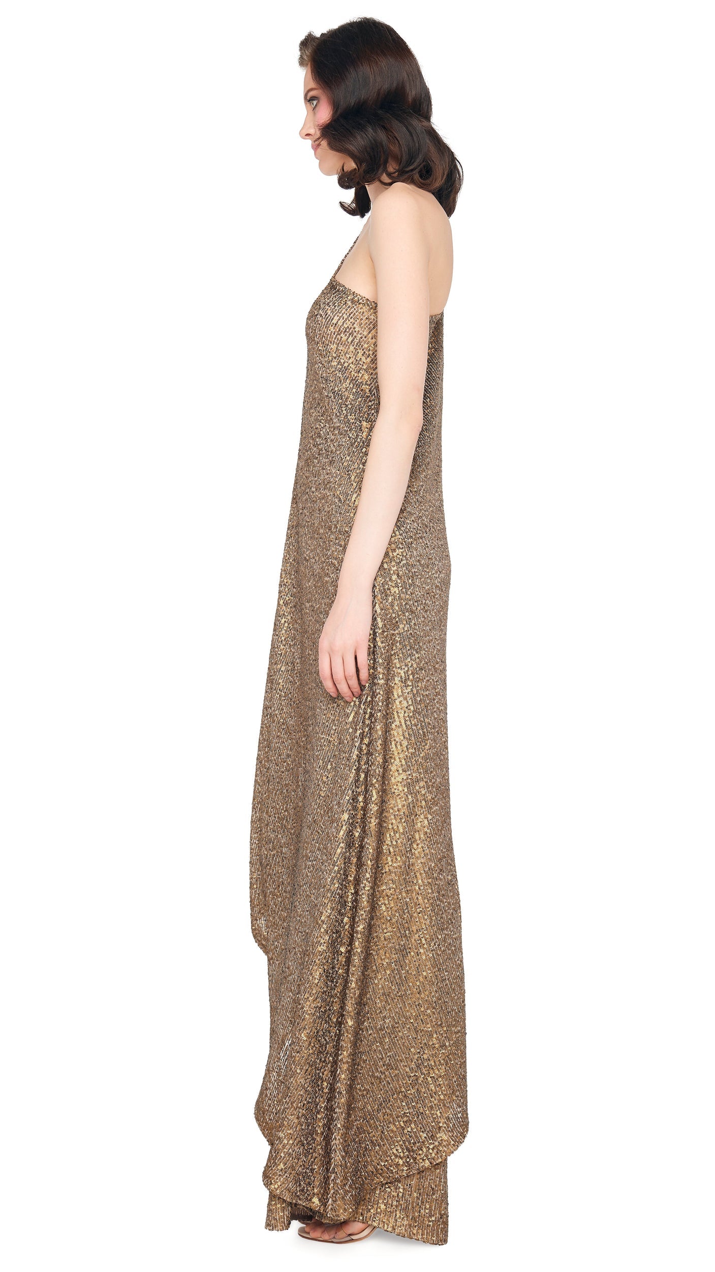 ONE SHOULDER DIAGONAL TUNIC Bronze | Norma Kamali Women