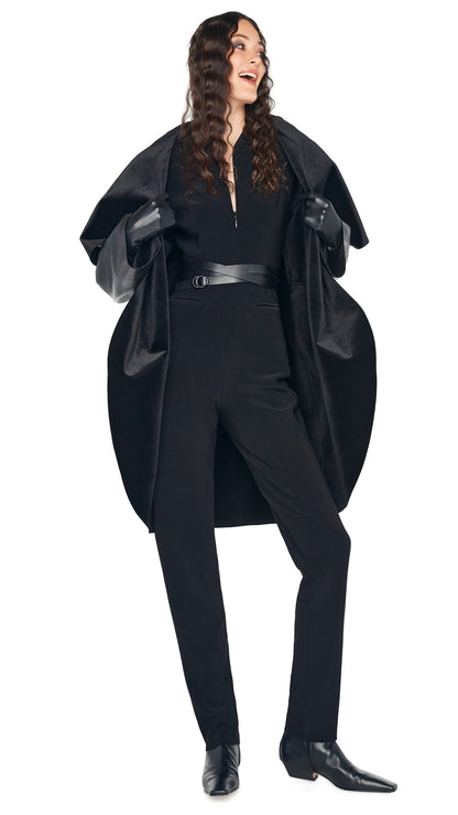 SHAWL COLLAR COAT REVERSIBLE Black | Norma Kamali Women