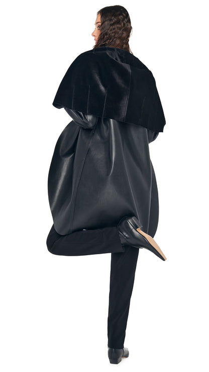 SHAWL COLLAR COAT REVERSIBLE Black | Norma Kamali Women