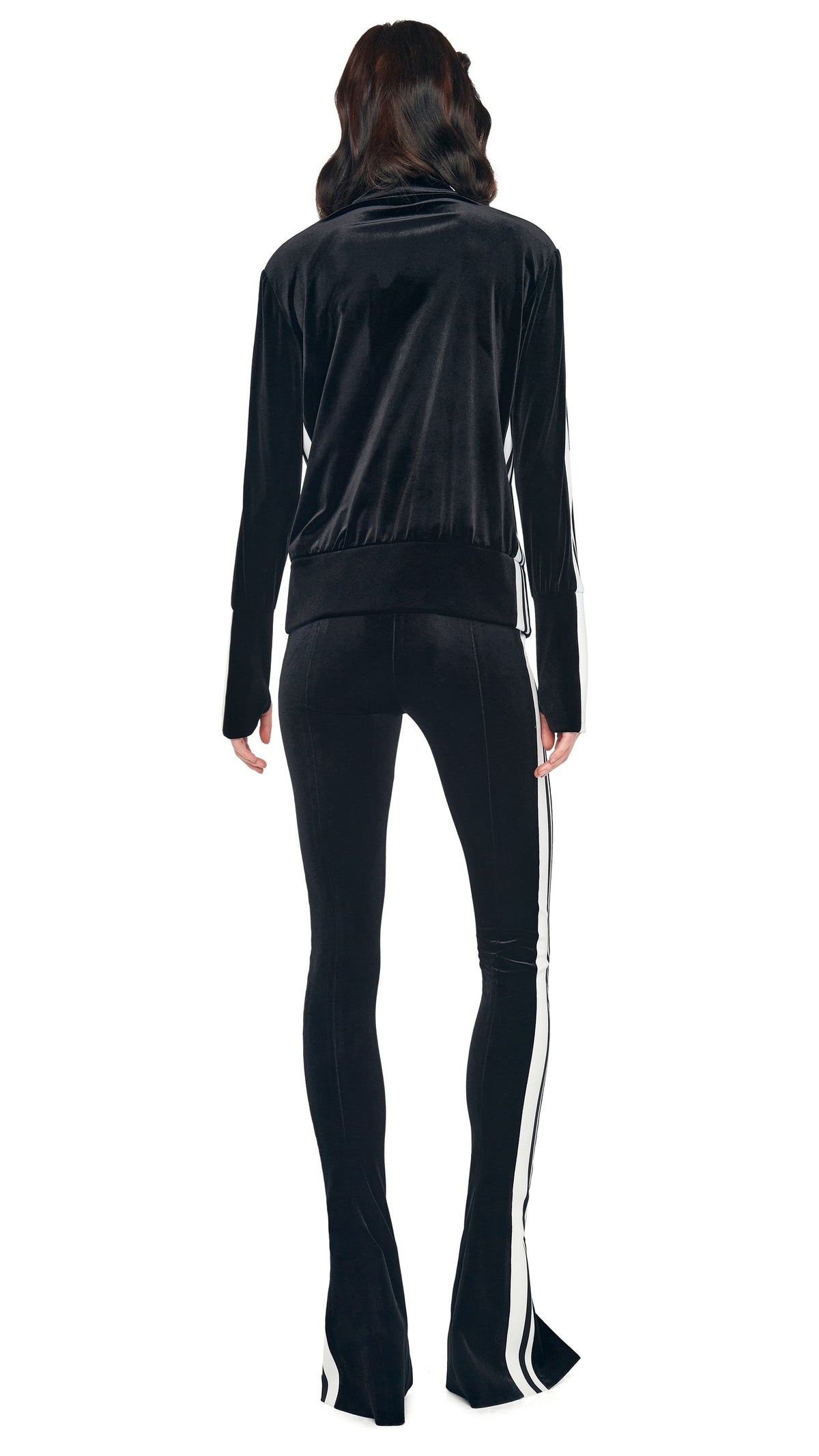 SIDE STRIPE TURTLE JACKET Black/Offset Stripe | Norma Kamali Women