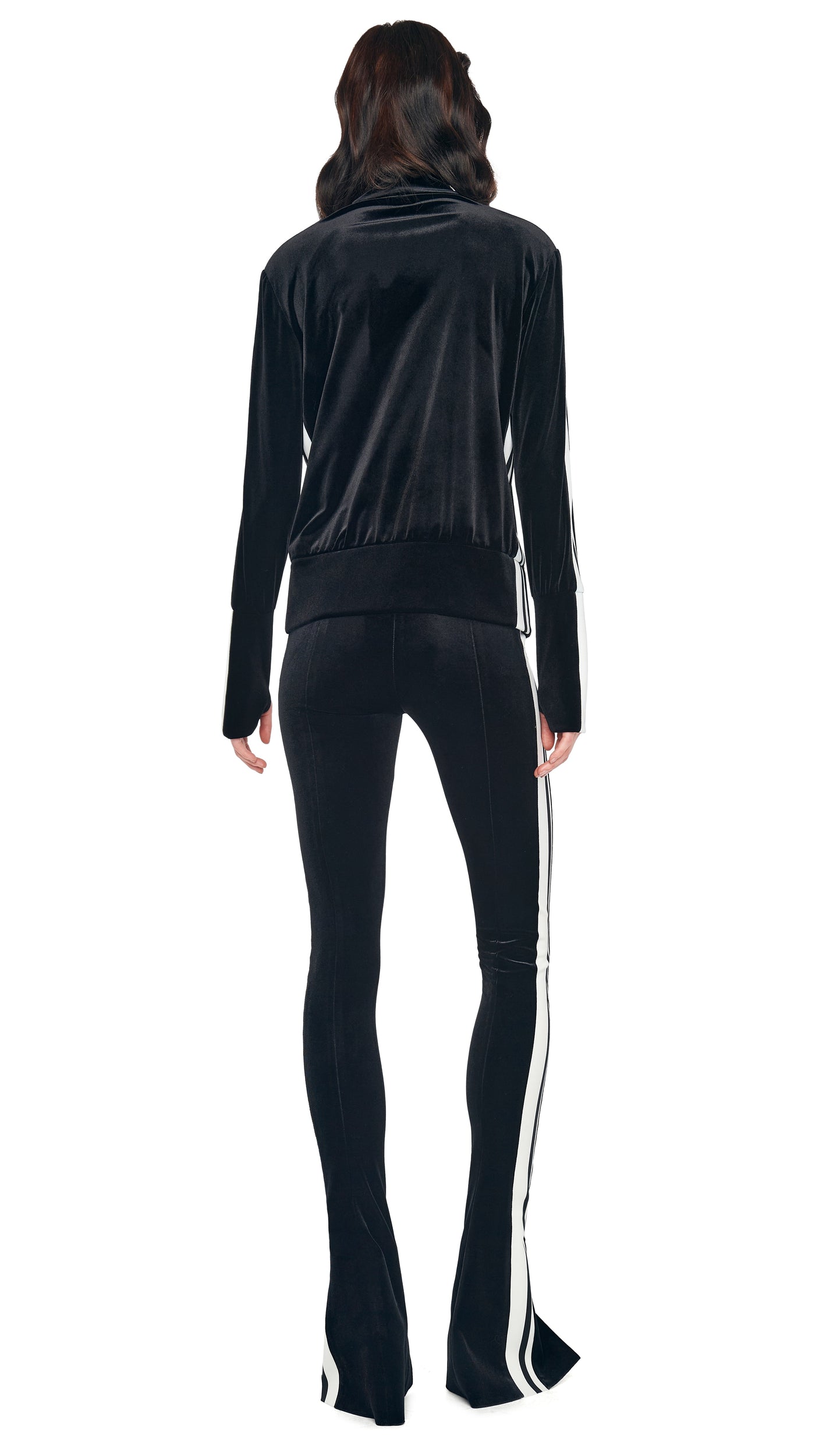 SIDE STRIPE TURTLE JACKET Black/Offset Stripe | Norma Kamali Women
