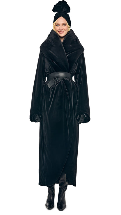 OS SHAWL COLLAR MAXI COAT Black | Norma Kamali Women